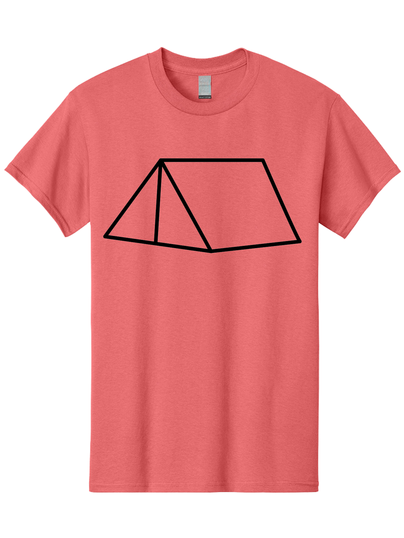 Triangular-Prism Men'S Graphic Tee, 100% Cotton, Comfortable Casual Summer Wear, Machine Washable, Geometric Shape, 3D Figure, Triangular Prism, Simple Design, Black Outline, Minimalist Art, Mathematical Concept, Educational Graphic - Aaa226