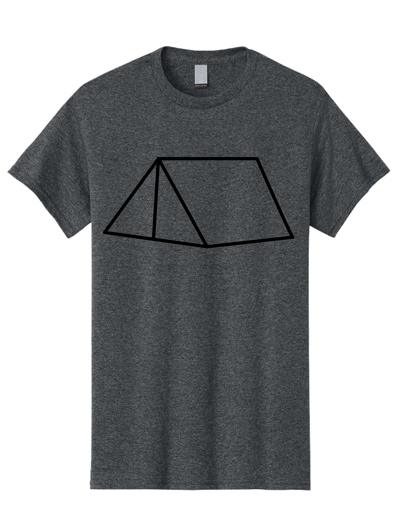 Triangular-Prism Men'S Graphic Tee, 100% Cotton, Comfortable Casual Summer Wear, Machine Washable, Geometric Shape, 3D Figure, Triangular Prism, Simple Design, Black Outline, Minimalist Art, Mathematical Concept, Educational Graphic - Aaa226