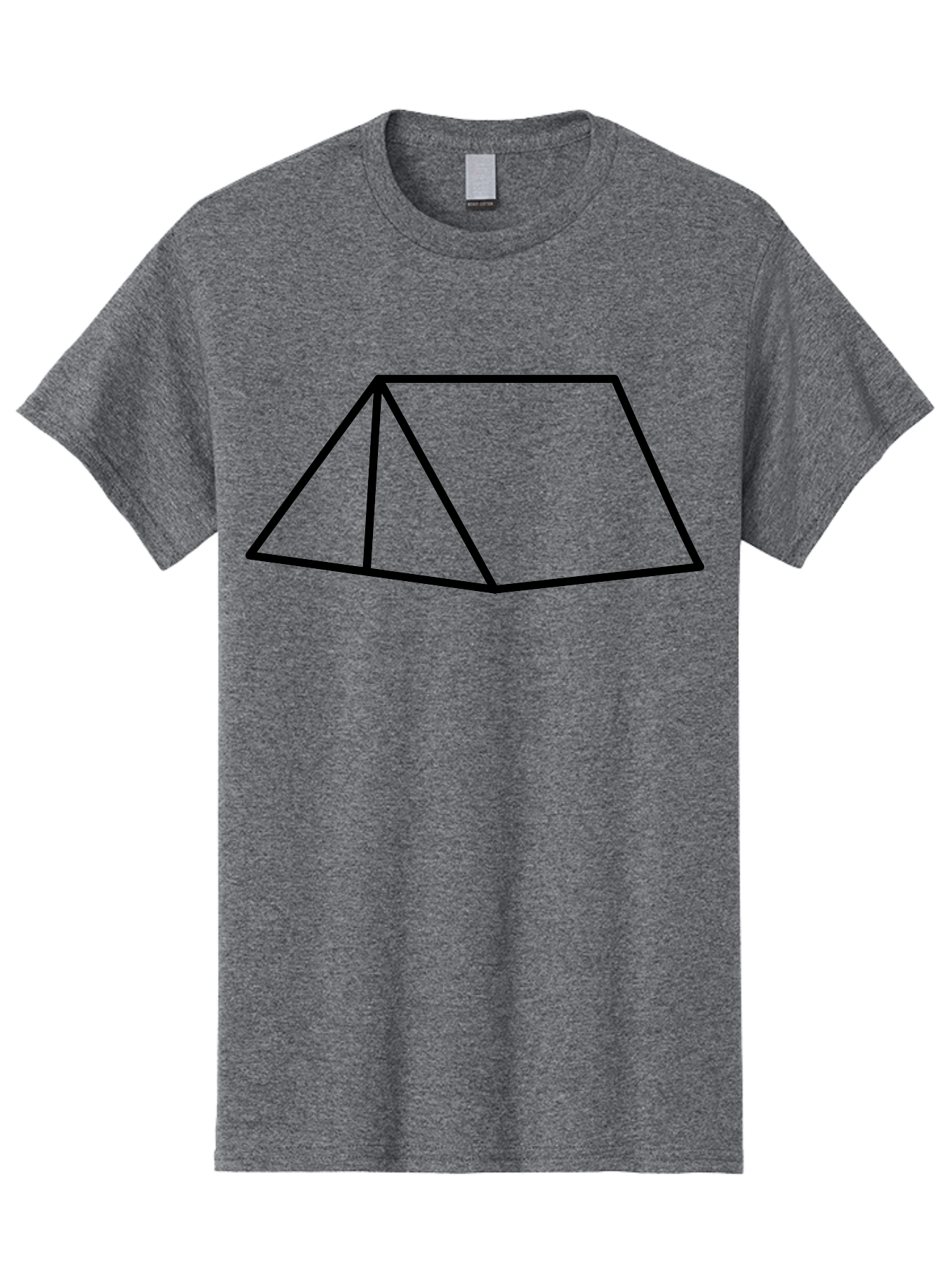 Triangular-Prism Men'S Graphic Tee, 100% Cotton, Comfortable Casual Summer Wear, Machine Washable, Geometric Shape, 3D Figure, Triangular Prism, Simple Design, Black Outline, Minimalist Art, Mathematical Concept, Educational Graphic - Aaa226