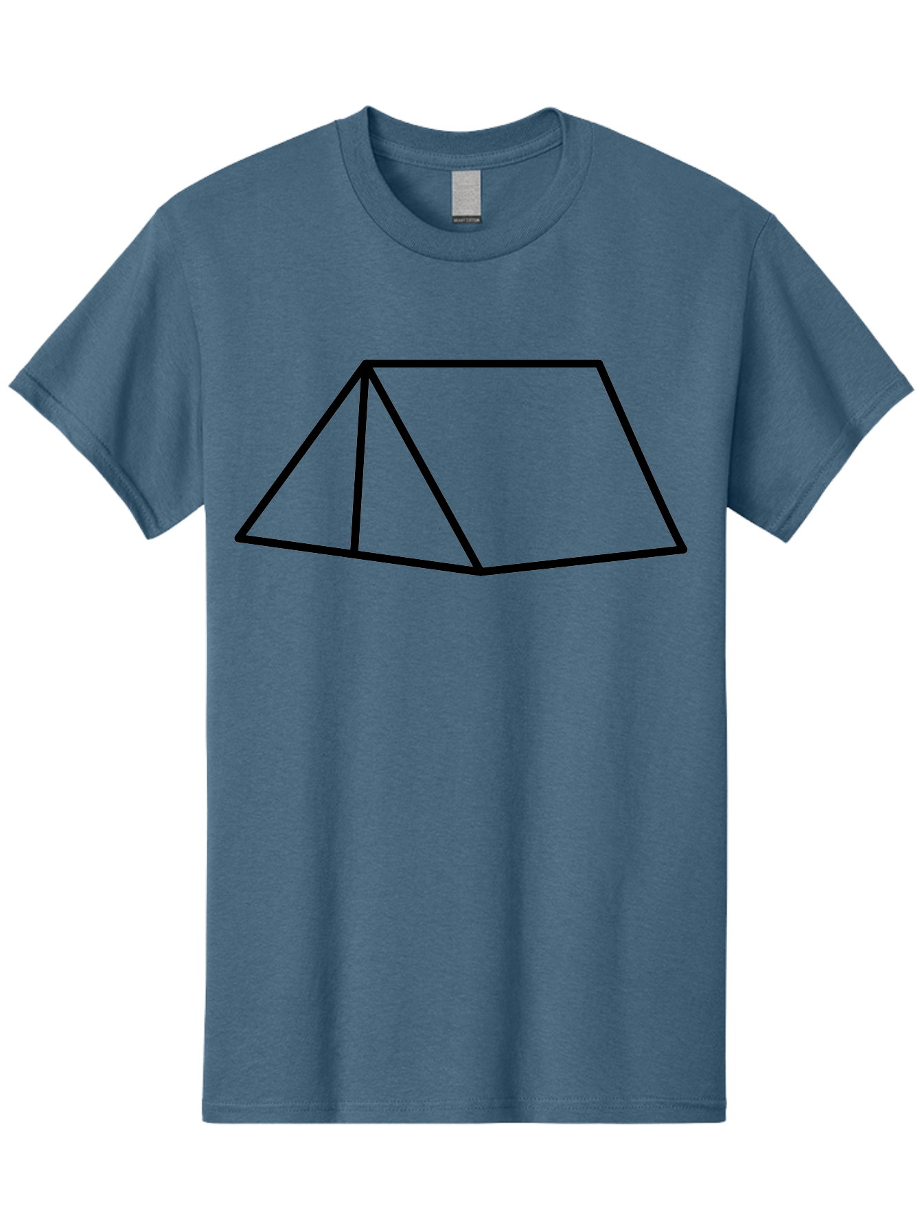 Triangular-Prism Men'S Graphic Tee, 100% Cotton, Comfortable Casual Summer Wear, Machine Washable, Geometric Shape, 3D Figure, Triangular Prism, Simple Design, Black Outline, Minimalist Art, Mathematical Concept, Educational Graphic - Aaa226