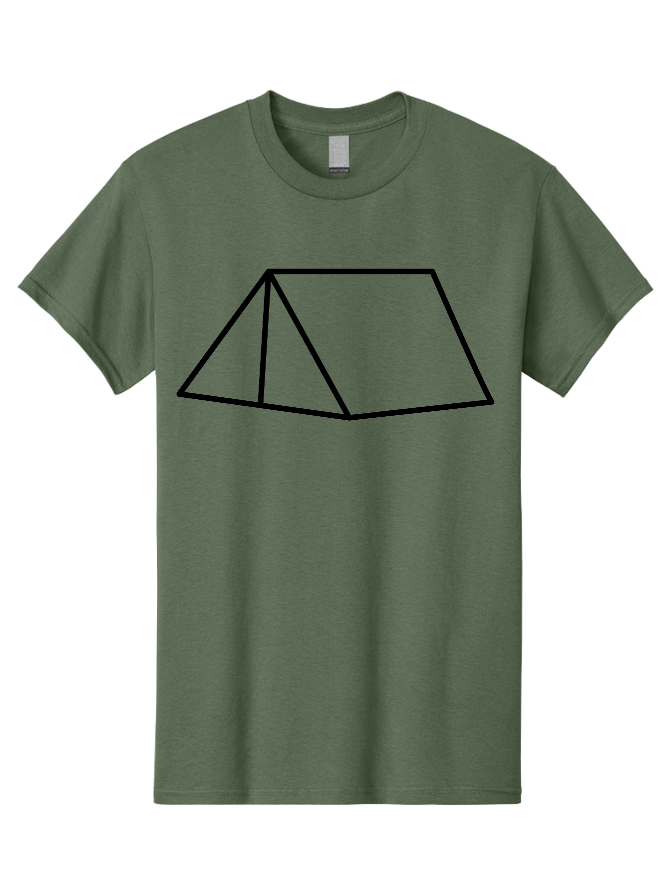 Triangular-Prism Men'S Graphic Tee, 100% Cotton, Comfortable Casual Summer Wear, Machine Washable, Geometric Shape, 3D Figure, Triangular Prism, Simple Design, Black Outline, Minimalist Art, Mathematical Concept, Educational Graphic - Aaa226