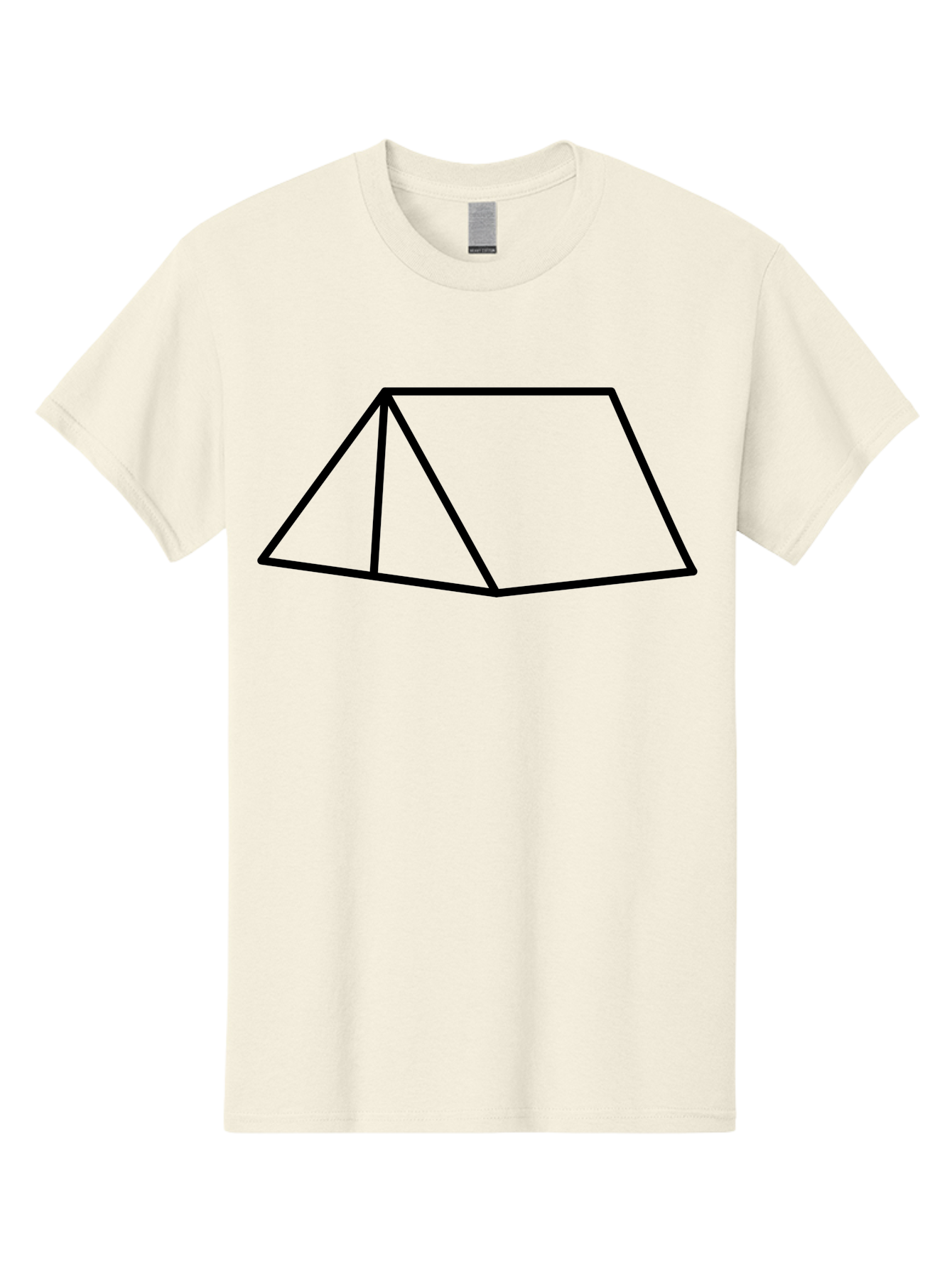 Triangular-Prism Men'S Graphic Tee, 100% Cotton, Comfortable Casual Summer Wear, Machine Washable, Geometric Shape, 3D Figure, Triangular Prism, Simple Design, Black Outline, Minimalist Art, Mathematical Concept, Educational Graphic - Aaa226