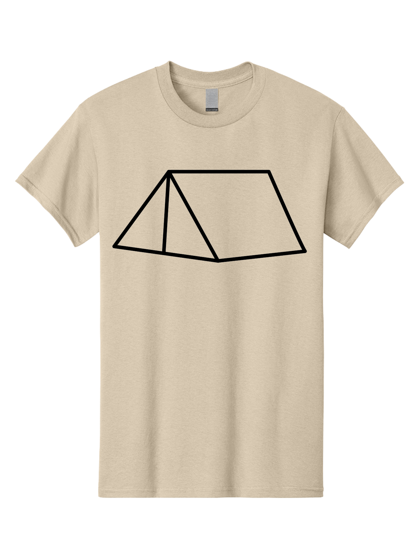 Triangular-Prism Men'S Graphic Tee, 100% Cotton, Comfortable Casual Summer Wear, Machine Washable, Geometric Shape, 3D Figure, Triangular Prism, Simple Design, Black Outline, Minimalist Art, Mathematical Concept, Educational Graphic - Aaa226