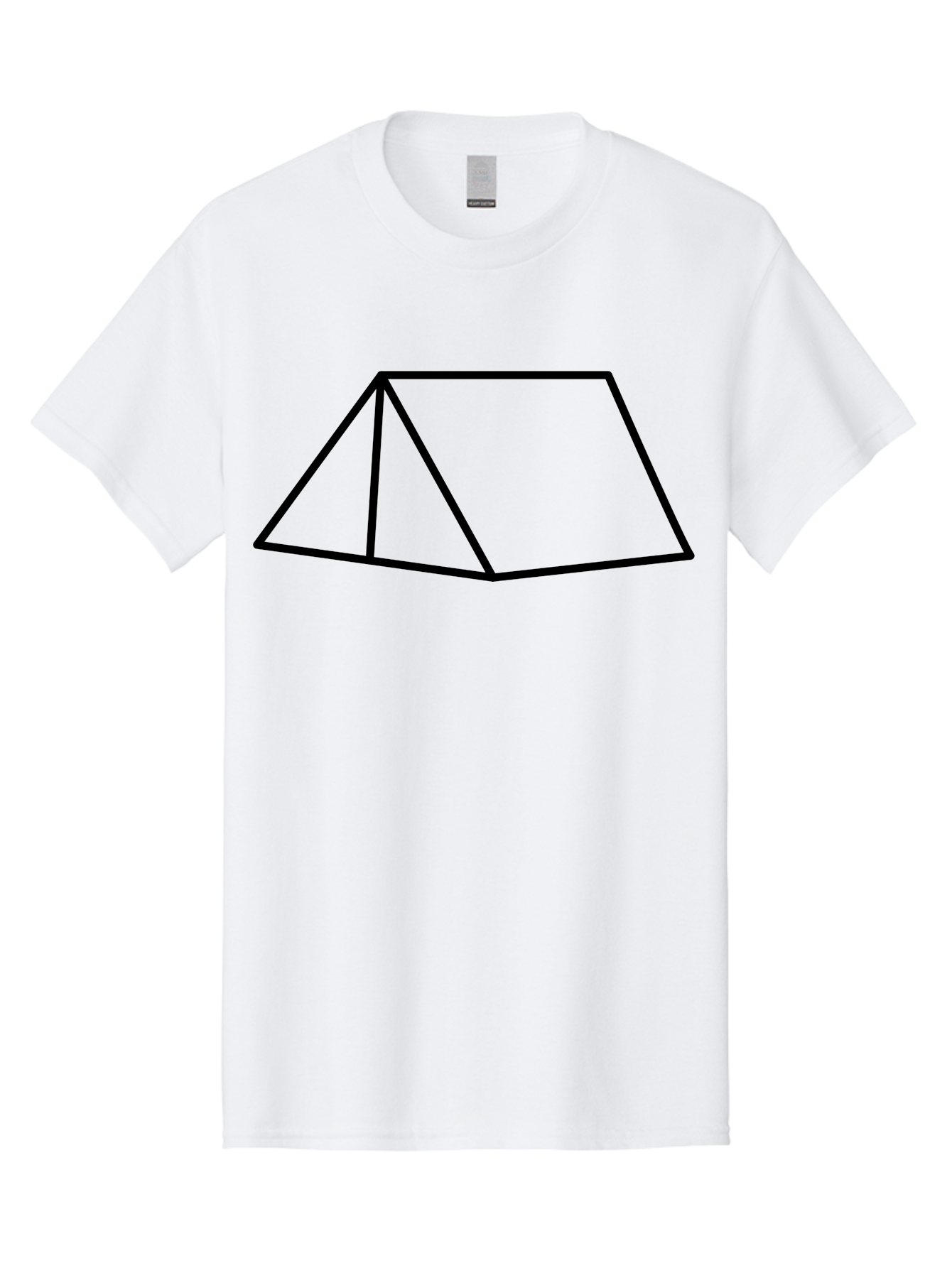 Triangular-Prism Men'S Graphic Tee, 100% Cotton, Comfortable Casual Summer Wear, Machine Washable, Geometric Shape, 3D Figure, Triangular Prism, Simple Design, Black Outline, Minimalist Art, Mathematical Concept, Educational Graphic - Aaa226