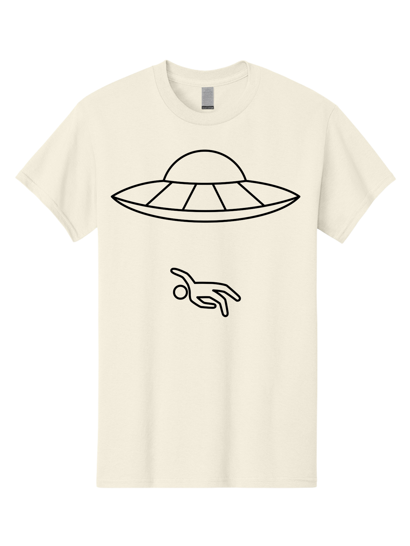 Ufo Men'S Graphic Tee, 100% Cotton, Comfortable Casual Summer Wear, Machine Washable, Ufo Sighting, Alien Encounter, Mysterious Hand, Black Outline, Simple Design, Pop Art Style, Modern Graphic, Minimalist Illustration, Outer Space, - Aaa227
