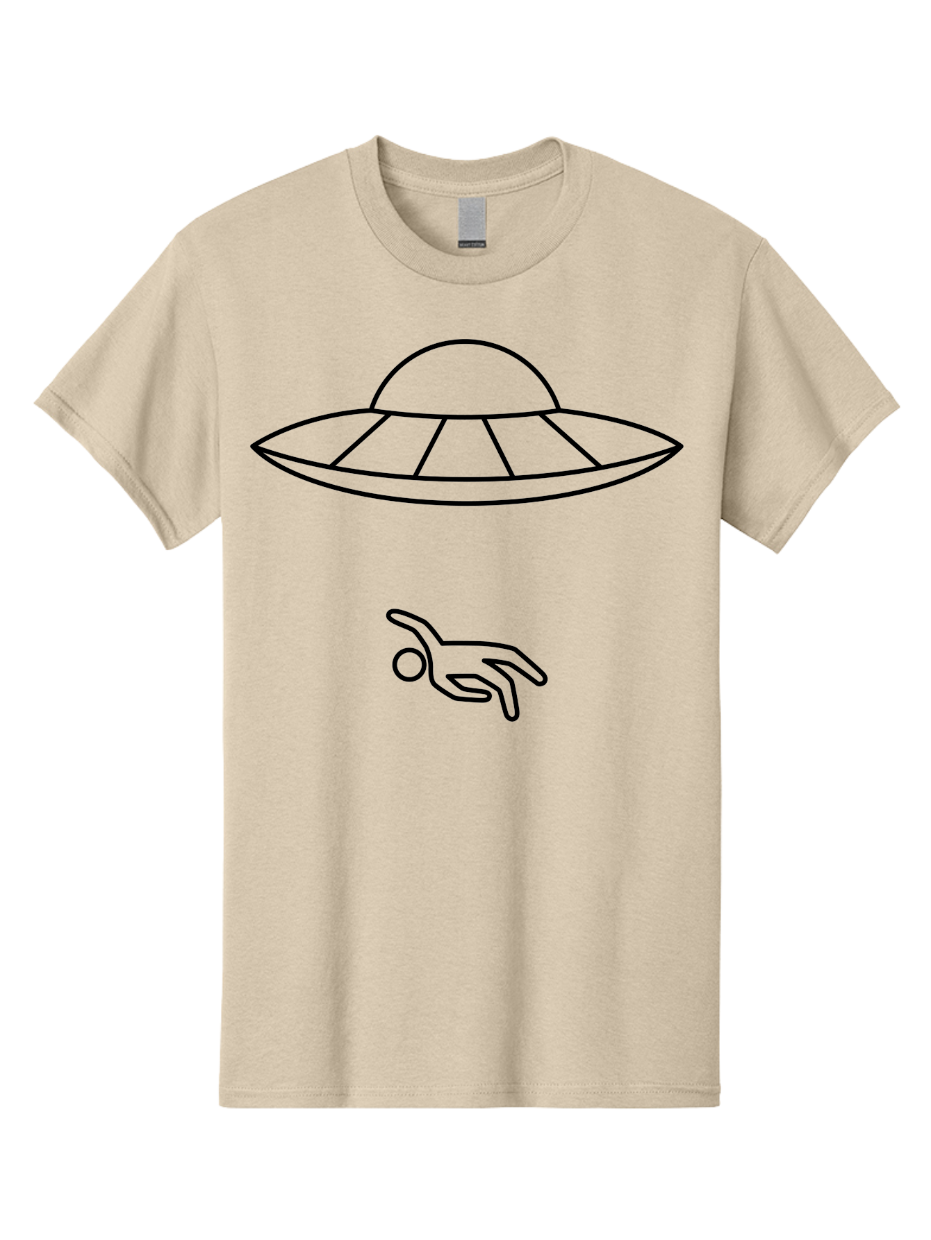 Ufo Men'S Graphic Tee, 100% Cotton, Comfortable Casual Summer Wear, Machine Washable, Ufo Sighting, Alien Encounter, Mysterious Hand, Black Outline, Simple Design, Pop Art Style, Modern Graphic, Minimalist Illustration, Outer Space, - Aaa227