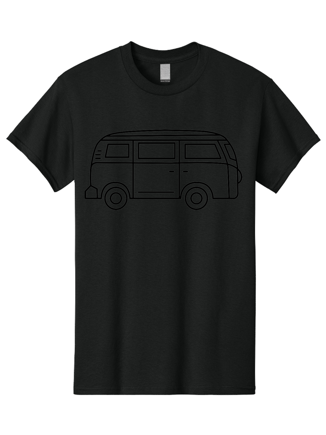 Vw-Bus Men'S Graphic Tee, 100% Cotton, Comfortable Casual Summer Wear, Machine Washable, Classic Vw Bus, Vintage Vehicle, Retro Van, Minimalist Design, Simple Illustration, Modern Graphic, Transportation Icon, Adventure Symbol, - Aaa228