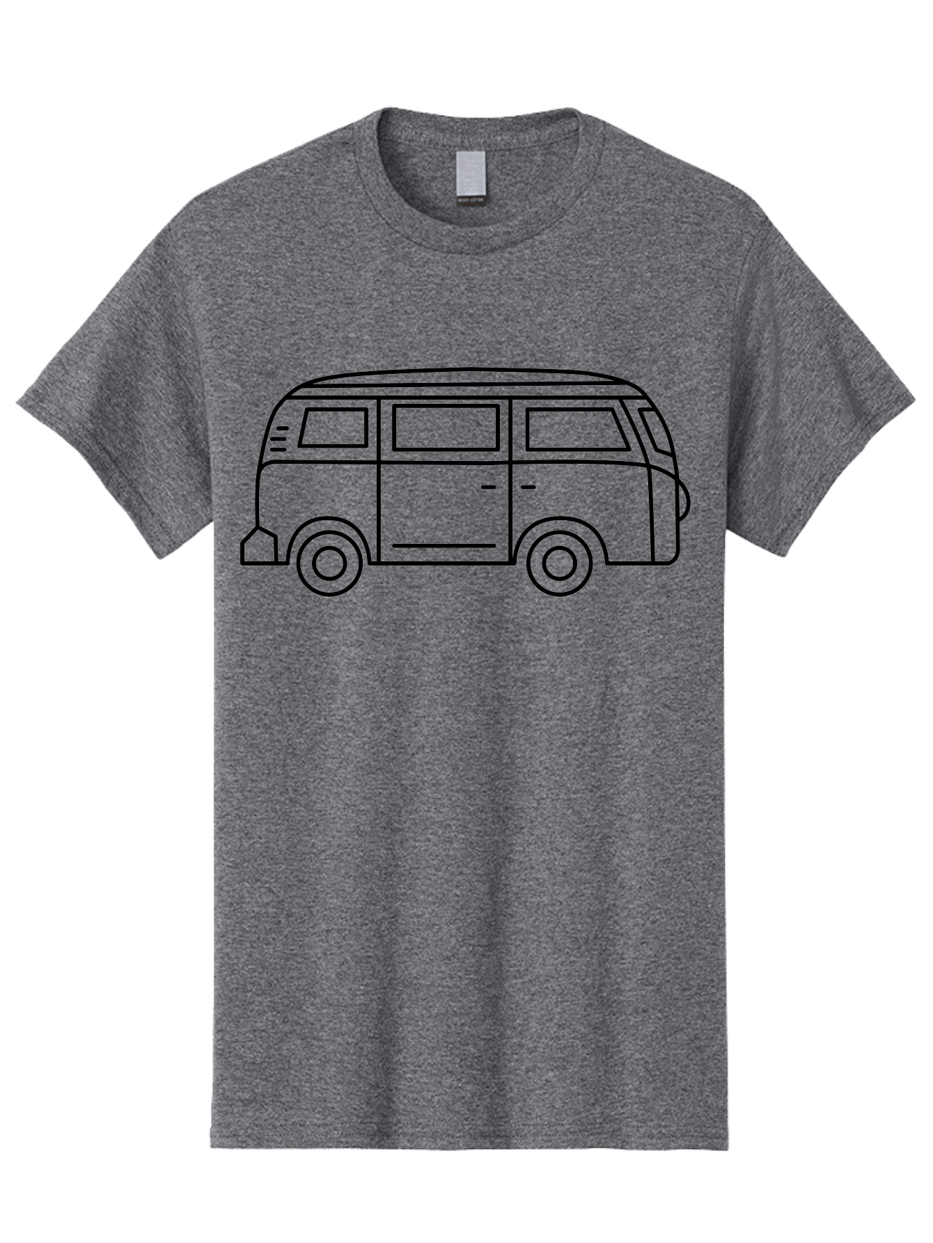 Vw-Bus Men'S Graphic Tee, 100% Cotton, Comfortable Casual Summer Wear, Machine Washable, Classic Vw Bus, Vintage Vehicle, Retro Van, Minimalist Design, Simple Illustration, Modern Graphic, Transportation Icon, Adventure Symbol, - Aaa228