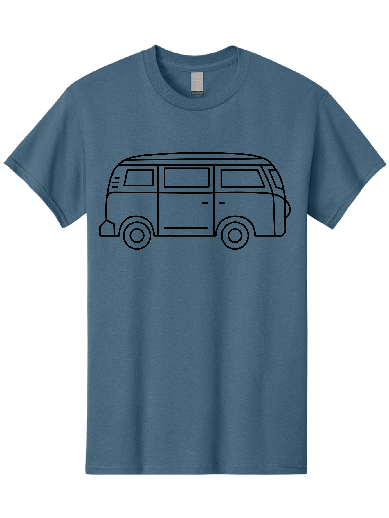 Vw-Bus Men'S Graphic Tee, 100% Cotton, Comfortable Casual Summer Wear, Machine Washable, Classic Vw Bus, Vintage Vehicle, Retro Van, Minimalist Design, Simple Illustration, Modern Graphic, Transportation Icon, Adventure Symbol, - Aaa228