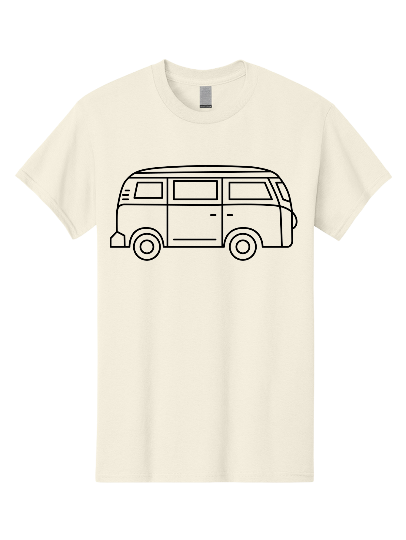 Vw-Bus Men'S Graphic Tee, 100% Cotton, Comfortable Casual Summer Wear, Machine Washable, Classic Vw Bus, Vintage Vehicle, Retro Van, Minimalist Design, Simple Illustration, Modern Graphic, Transportation Icon, Adventure Symbol, - Aaa228