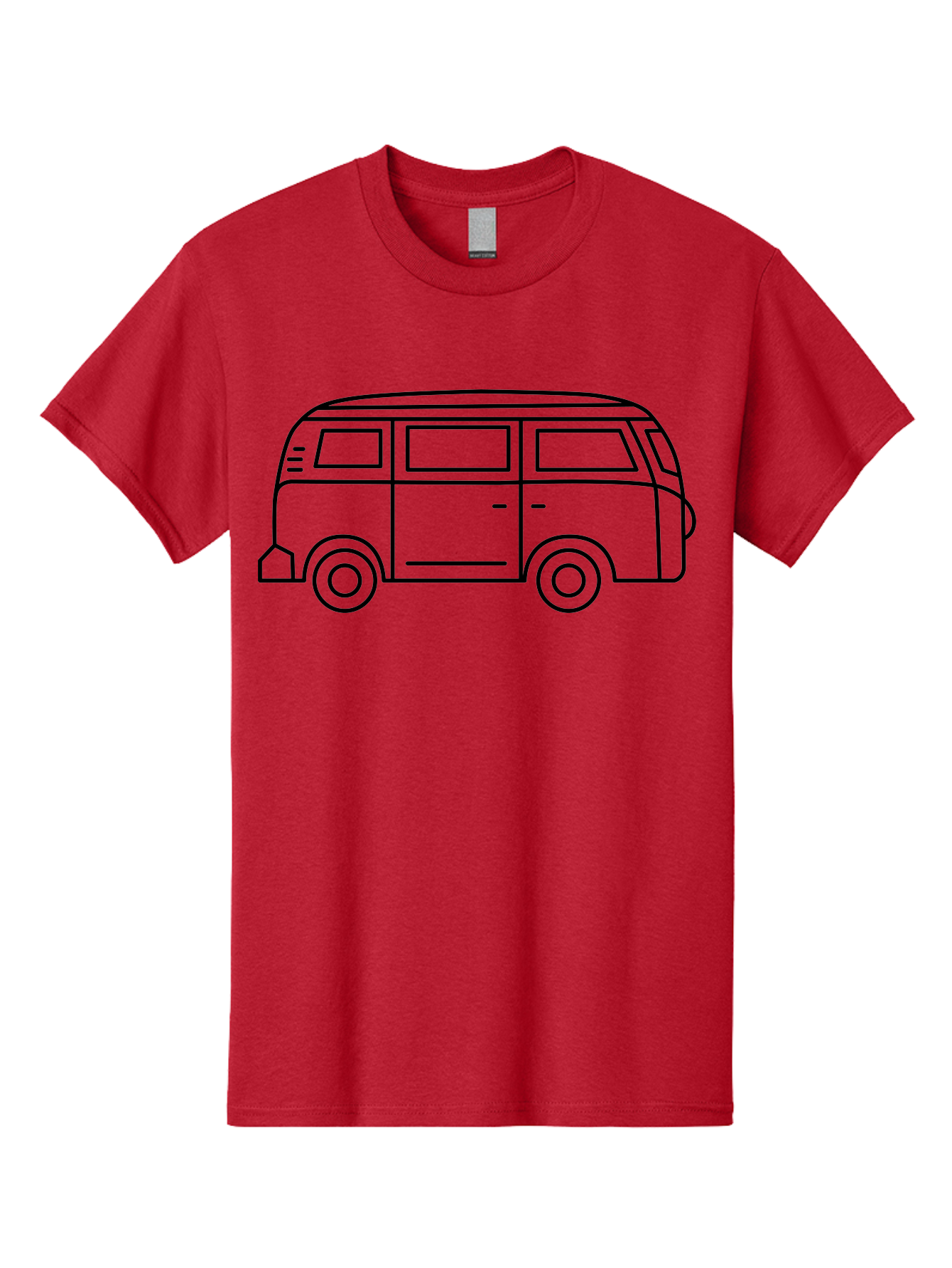 Vw-Bus Men'S Graphic Tee, 100% Cotton, Comfortable Casual Summer Wear, Machine Washable, Classic Vw Bus, Vintage Vehicle, Retro Van, Minimalist Design, Simple Illustration, Modern Graphic, Transportation Icon, Adventure Symbol, - Aaa228