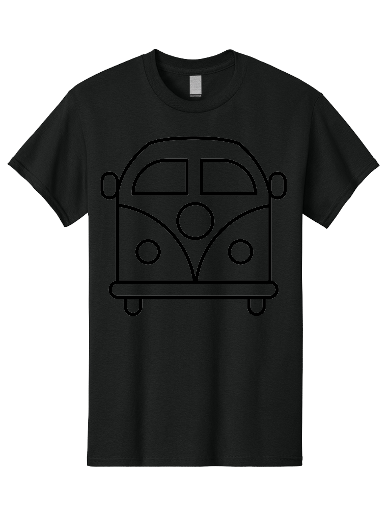 Vw-Van Men'S Graphic Tee, 100% Cotton, Comfortable Casual Summer Wear, Machine Washable, Volkswagen Bus, Retro Vehicle, Classic Car, Hippie Culture, Road Trip, Vintage Transportation, Minimalist Design, Simple Illustration - Aaa229