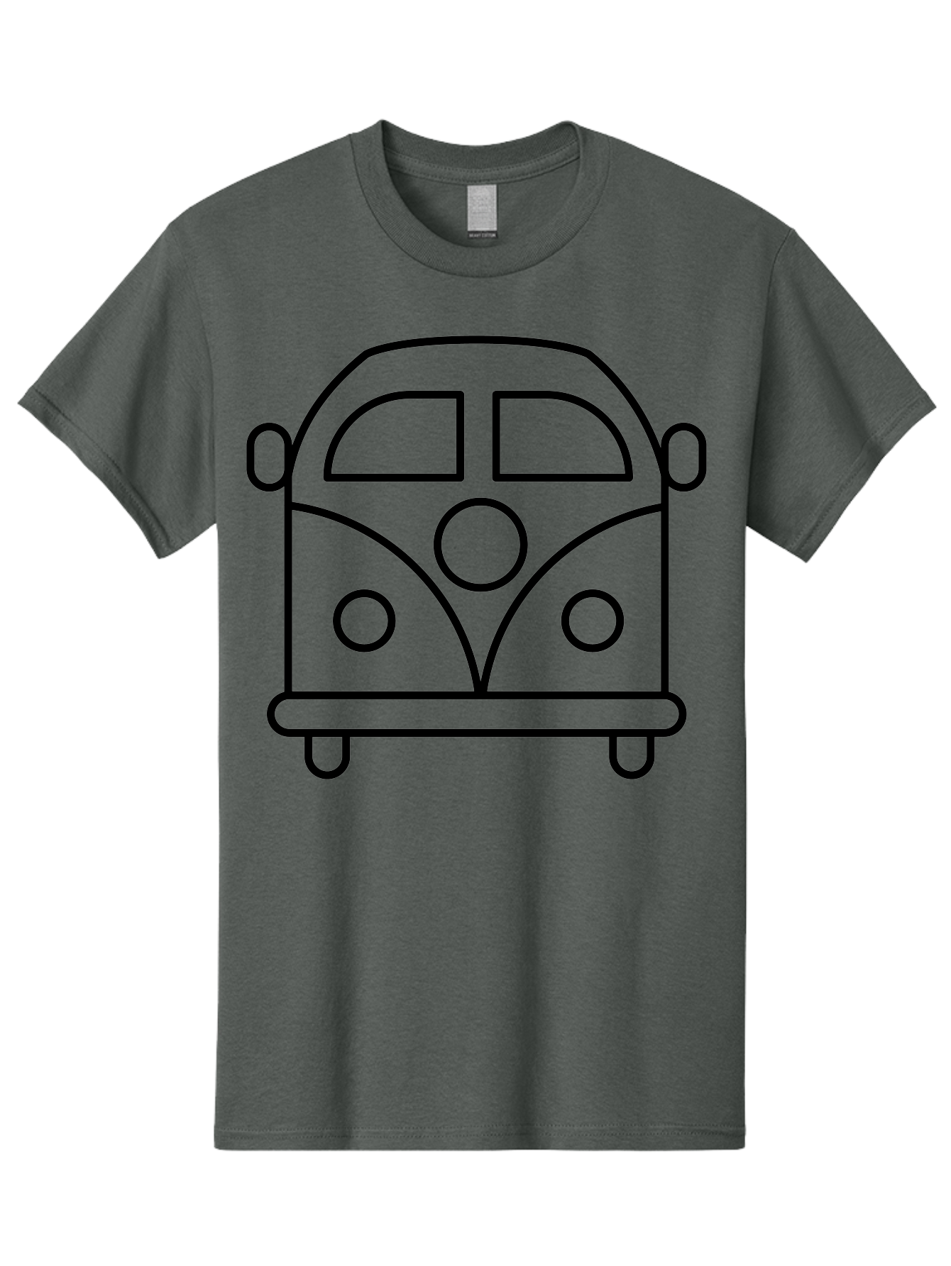 Vw-Van Men'S Graphic Tee, 100% Cotton, Comfortable Casual Summer Wear, Machine Washable, Volkswagen Bus, Retro Vehicle, Classic Car, Hippie Culture, Road Trip, Vintage Transportation, Minimalist Design, Simple Illustration - Aaa229
