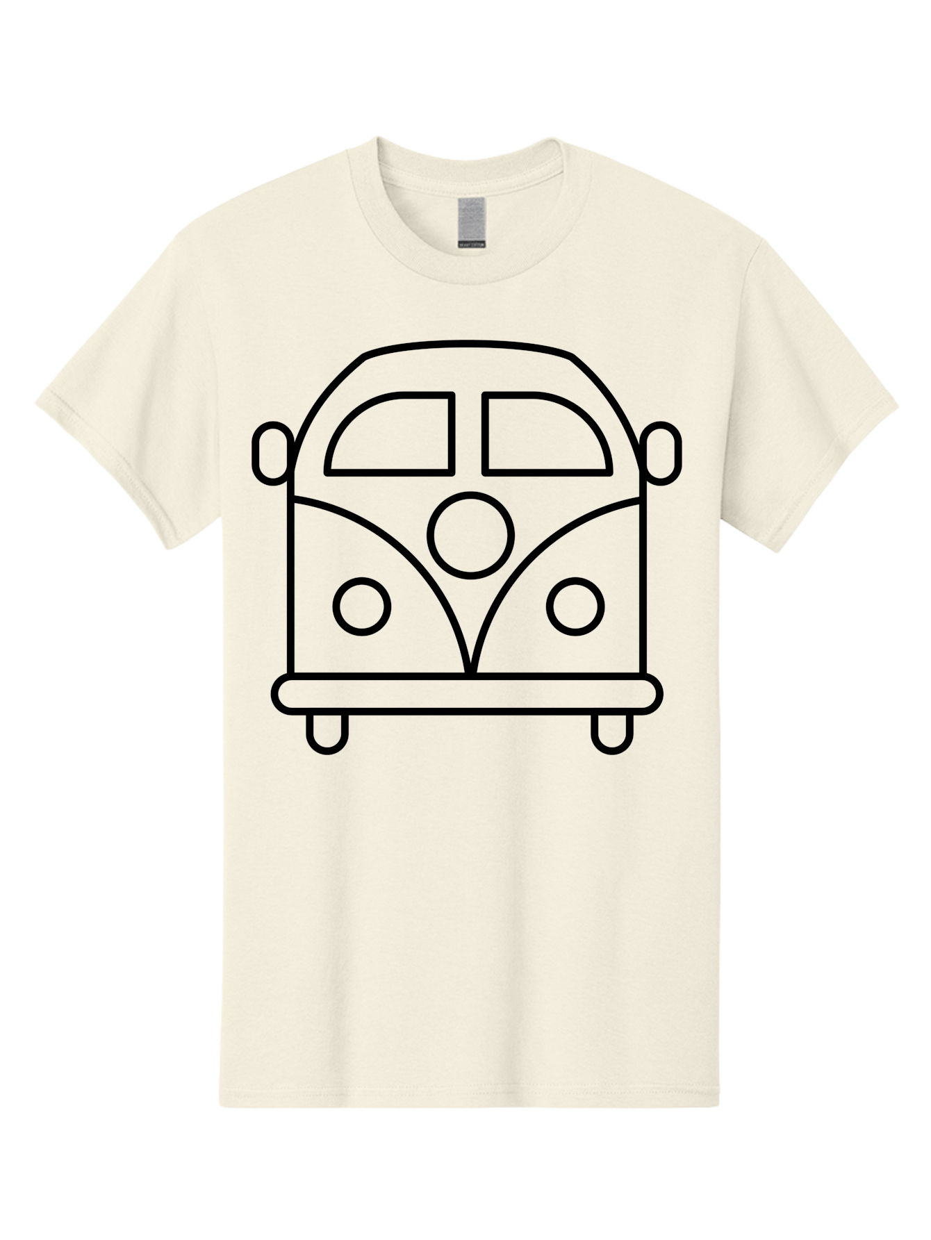 Vw-Van Men'S Graphic Tee, 100% Cotton, Comfortable Casual Summer Wear, Machine Washable, Volkswagen Bus, Retro Vehicle, Classic Car, Hippie Culture, Road Trip, Vintage Transportation, Minimalist Design, Simple Illustration - Aaa229