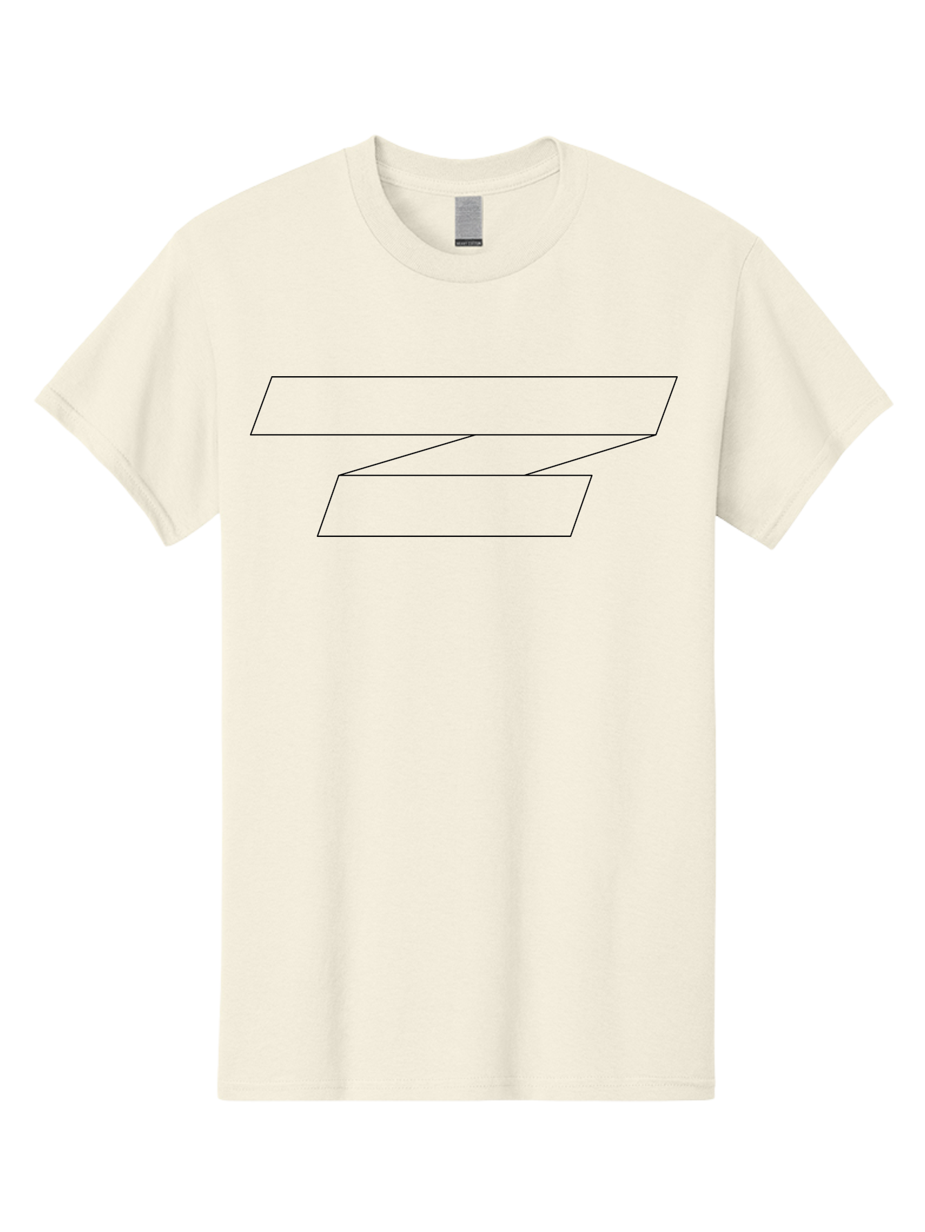 Z Men'S Graphic Tee, 100% Cotton, Comfortable Casual Summer Wear, Machine Washable, Stylized Letter Z, Geometric Shape, Minimalist Design, Simple Outline, Black Lines, Abstract Graphic - Aaa230