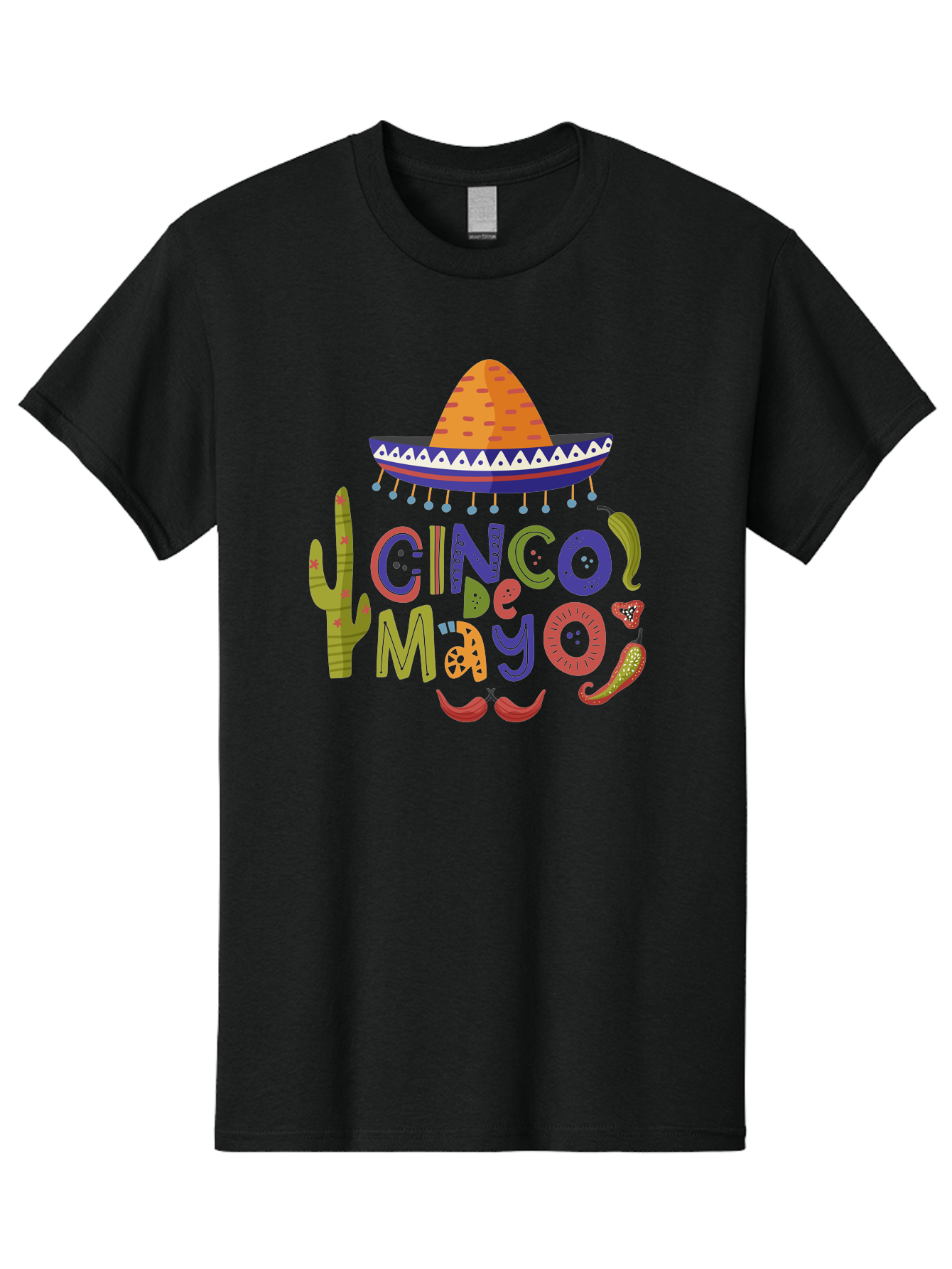 Cinco-De-Mayo-1 Men'S Graphic Tee, 100% Cotton, Comfortable Casual Summer Wear, Machine Washable, Cinco De Mayo, Sombrero, Chili Peppers, Cactus, Festive Design, Vibrant Colors, Mexican Heritage, Cultural Celebration, Fiesta Theme, - Aaa233