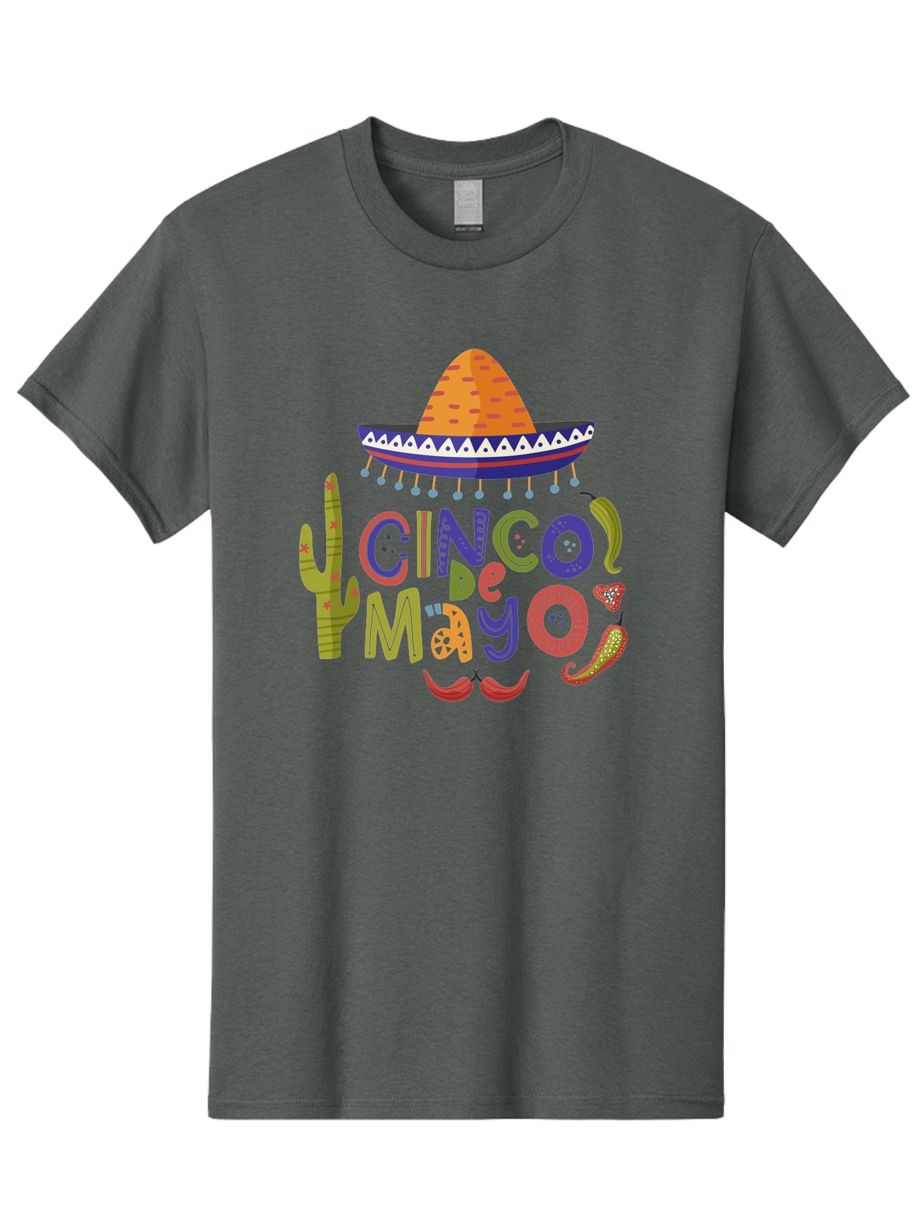 Cinco-De-Mayo-1 Men'S Graphic Tee, 100% Cotton, Comfortable Casual Summer Wear, Machine Washable, Cinco De Mayo, Sombrero, Chili Peppers, Cactus, Festive Design, Vibrant Colors, Mexican Heritage, Cultural Celebration, Fiesta Theme, - Aaa233
