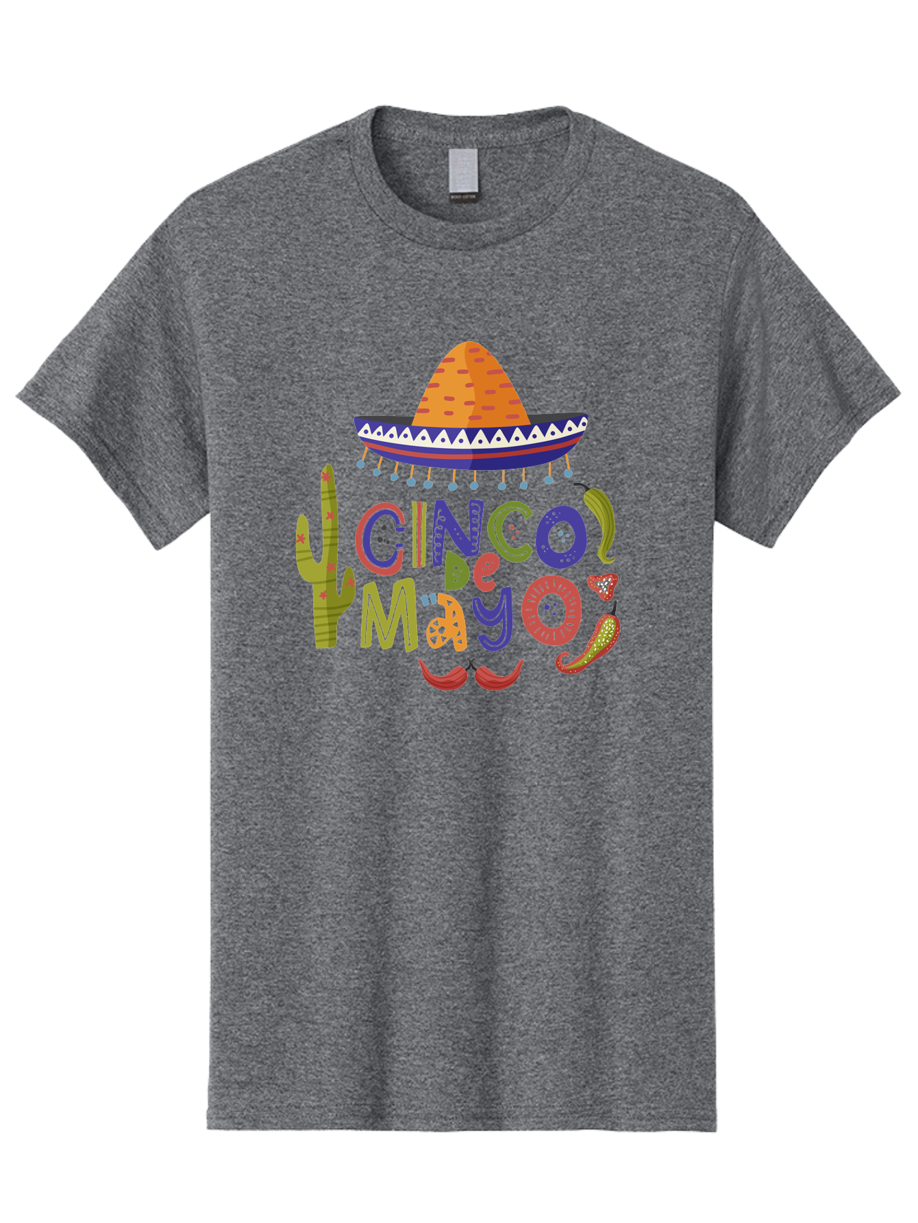 Cinco-De-Mayo-1 Men'S Graphic Tee, 100% Cotton, Comfortable Casual Summer Wear, Machine Washable, Cinco De Mayo, Sombrero, Chili Peppers, Cactus, Festive Design, Vibrant Colors, Mexican Heritage, Cultural Celebration, Fiesta Theme, - Aaa233
