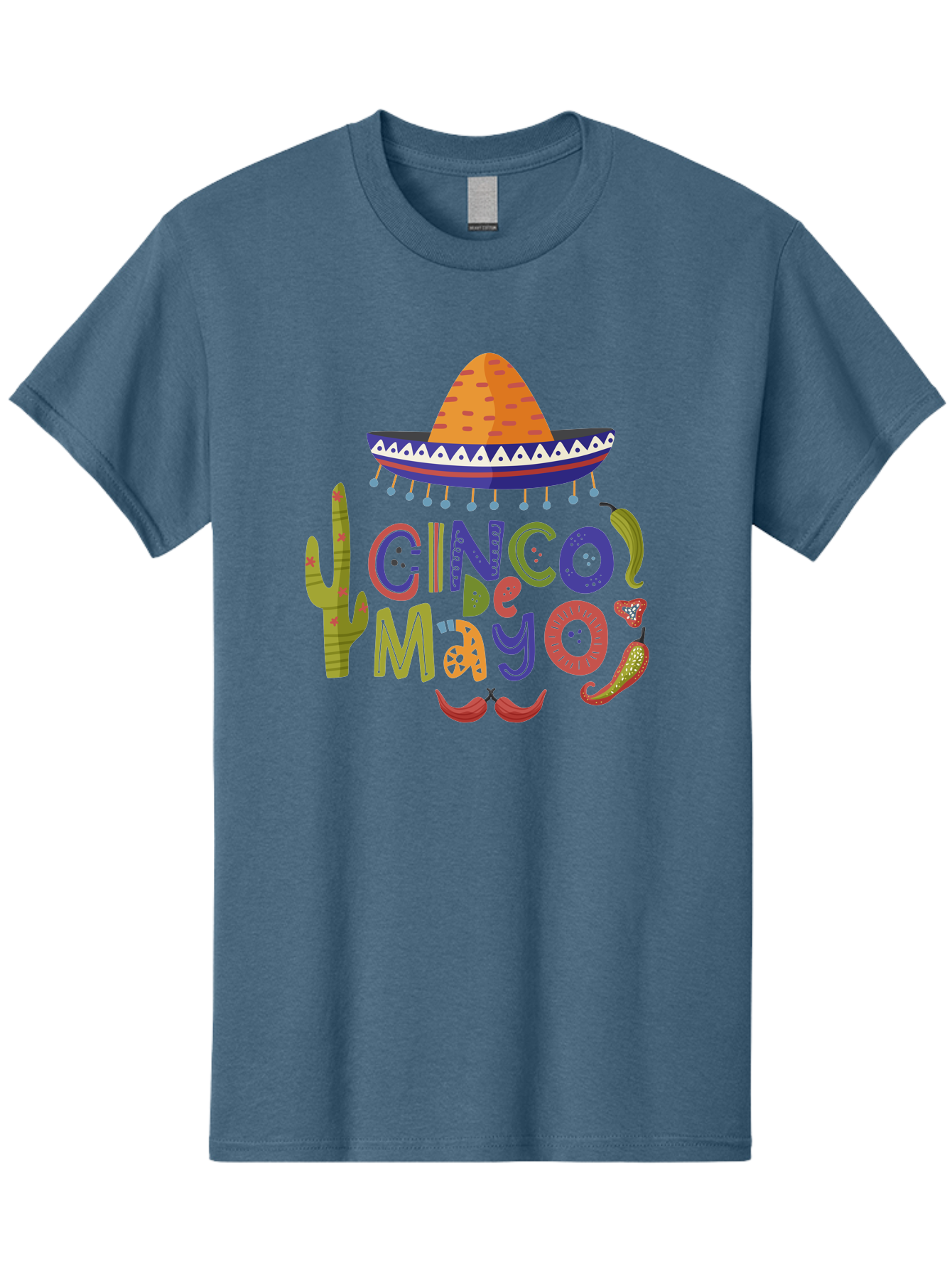 Cinco-De-Mayo-1 Men'S Graphic Tee, 100% Cotton, Comfortable Casual Summer Wear, Machine Washable, Cinco De Mayo, Sombrero, Chili Peppers, Cactus, Festive Design, Vibrant Colors, Mexican Heritage, Cultural Celebration, Fiesta Theme, - Aaa233