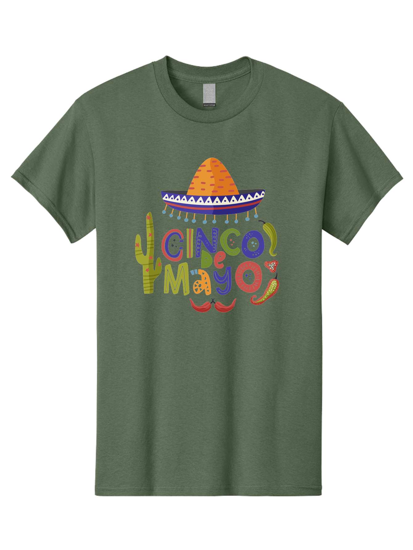 Cinco-De-Mayo-1 Men'S Graphic Tee, 100% Cotton, Comfortable Casual Summer Wear, Machine Washable, Cinco De Mayo, Sombrero, Chili Peppers, Cactus, Festive Design, Vibrant Colors, Mexican Heritage, Cultural Celebration, Fiesta Theme, - Aaa233