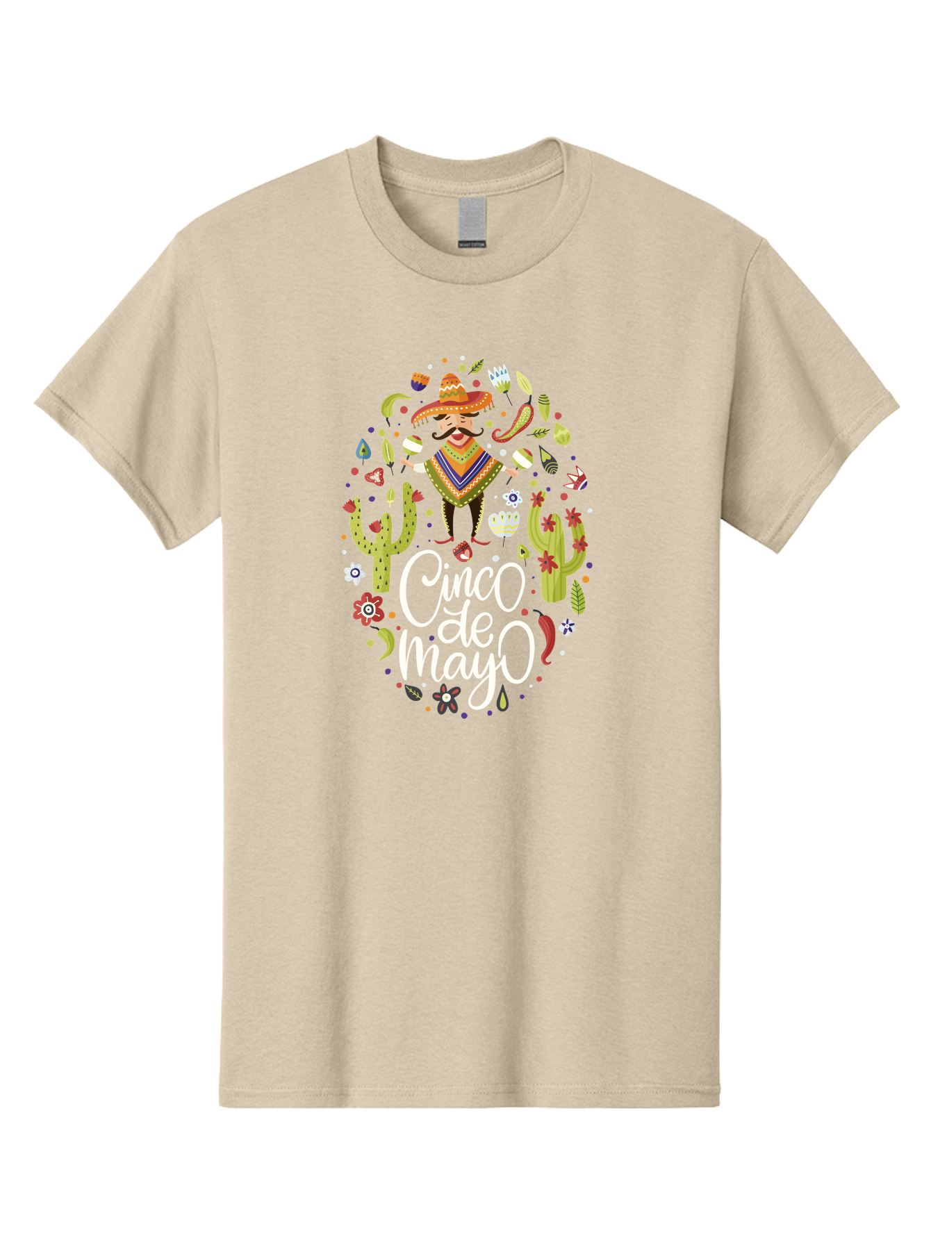 Cinco-De-Mayo-3 Men'S Graphic Tee, 100% Cotton, Comfortable Casual Summer Wear, Machine Washable, Mexican Fiesta, Cultural Celebration, Vibrant Colors, Mariachi Man, Cacti, Flowers, Festive Decorations, Traditional Attire, Party Atmosphere, - Aaa235