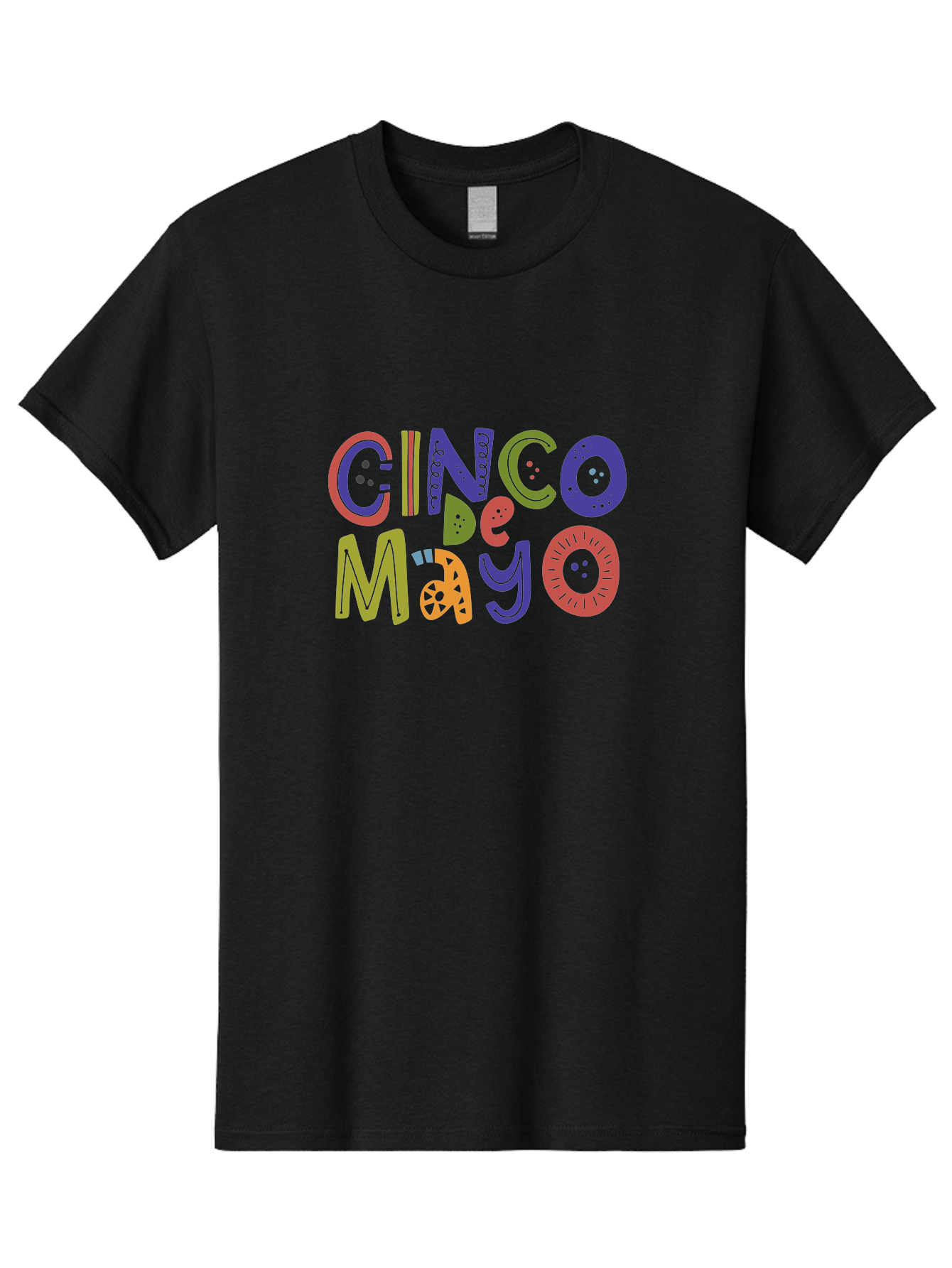 Cinco-De-Mayo-6 Men'S Graphic Tee, 100% Cotton, Comfortable Casual Summer Wear, Machine Washable, Cinco De Mayo, Colorful Text, Festive Typography, Mexican Holiday, Party Decorations, Vibrant Colors, Celebration - Aaa238