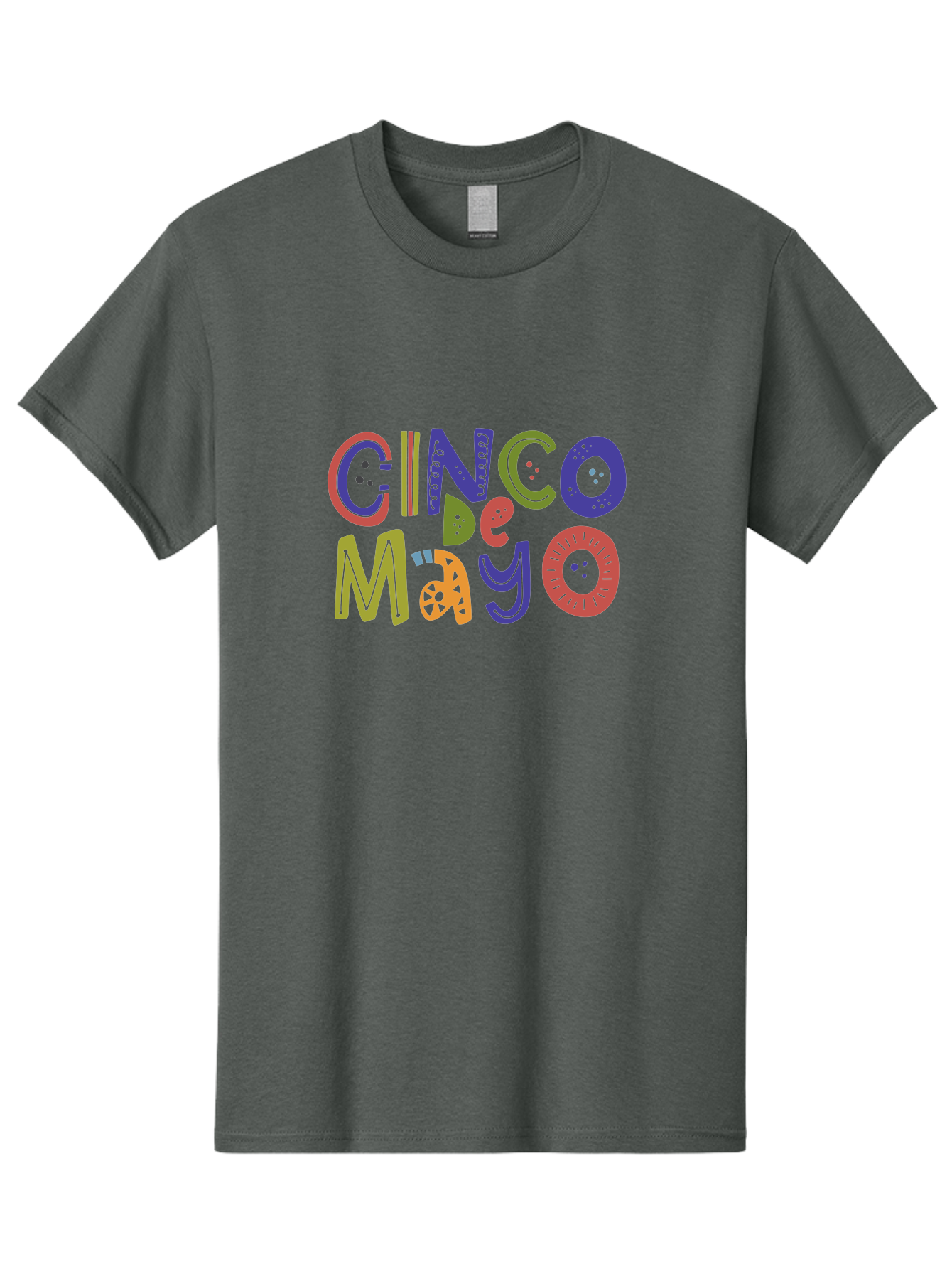Cinco-De-Mayo-6 Men'S Graphic Tee, 100% Cotton, Comfortable Casual Summer Wear, Machine Washable, Cinco De Mayo, Colorful Text, Festive Typography, Mexican Holiday, Party Decorations, Vibrant Colors, Celebration - Aaa238
