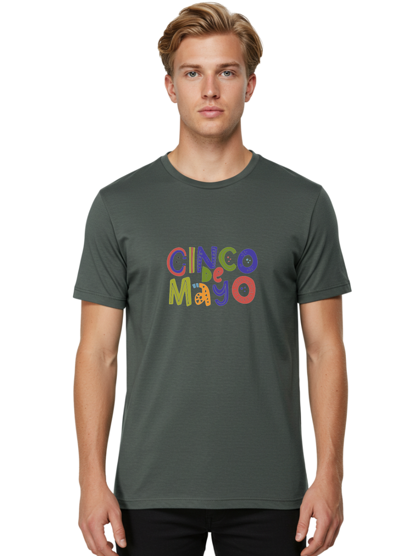 Cinco-De-Mayo-6 Men'S Graphic Tee, 100% Cotton, Comfortable Casual Summer Wear, Machine Washable, Cinco De Mayo, Colorful Text, Festive Typography, Mexican Holiday, Party Decorations, Vibrant Colors, Celebration - Aaa238