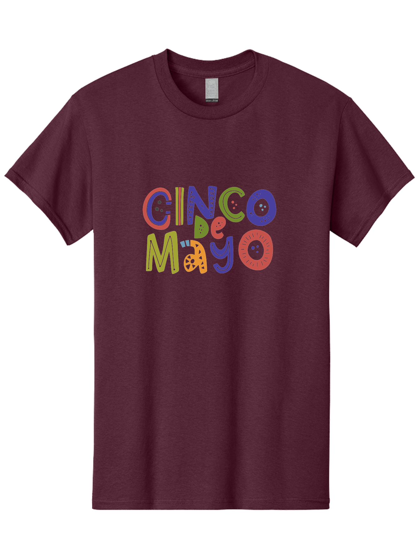 Cinco-De-Mayo-6 Men'S Graphic Tee, 100% Cotton, Comfortable Casual Summer Wear, Machine Washable, Cinco De Mayo, Colorful Text, Festive Typography, Mexican Holiday, Party Decorations, Vibrant Colors, Celebration - Aaa238