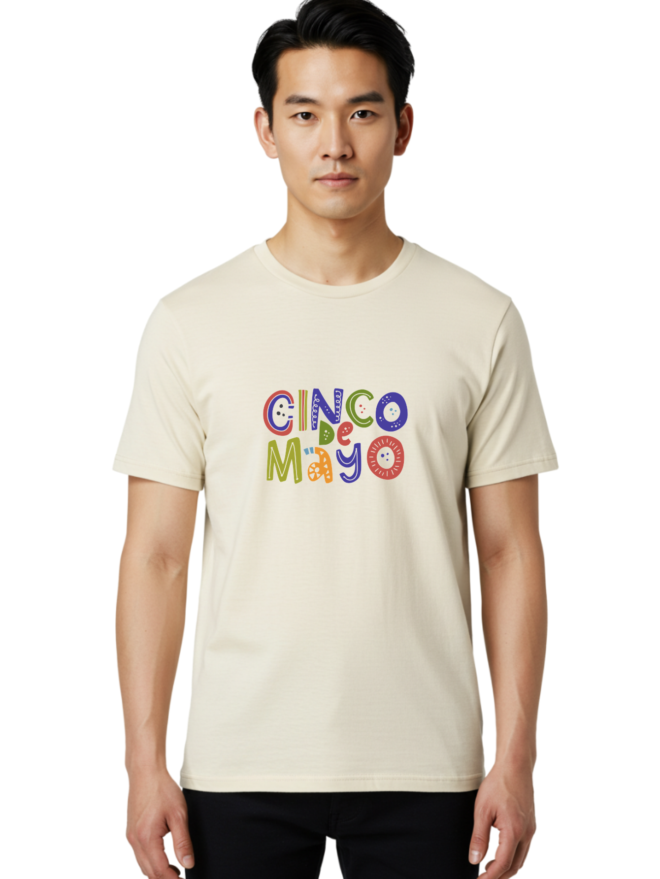 Cinco-De-Mayo-6 Men'S Graphic Tee, 100% Cotton, Comfortable Casual Summer Wear, Machine Washable, Cinco De Mayo, Colorful Text, Festive Typography, Mexican Holiday, Party Decorations, Vibrant Colors, Celebration - Aaa238