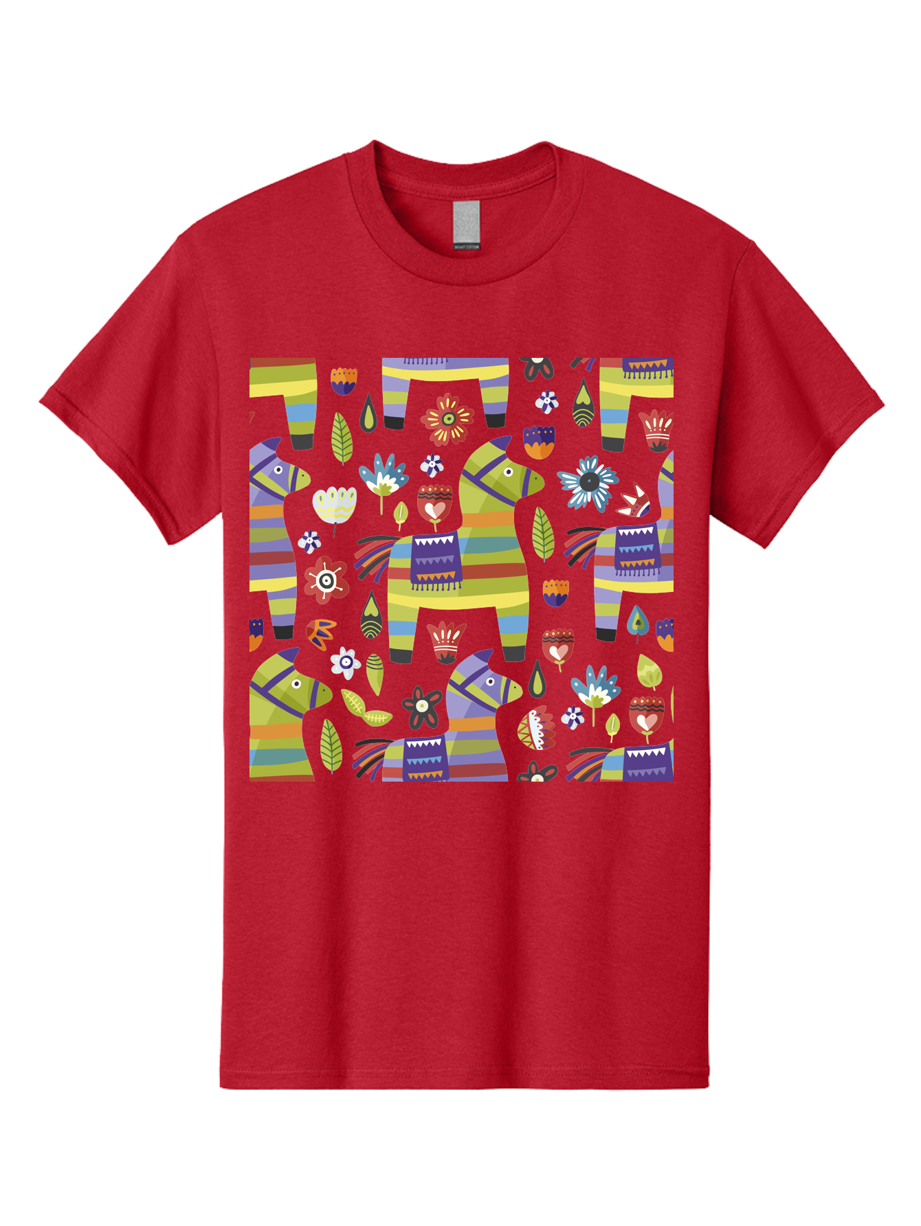Colorful-Pattern Men'S Graphic Tee, 100% Cotton, Comfortable Casual Summer Wear, Machine Washable, Colorful Fish Pattern, Vibrant Flowers, Playful Design, Striped Elements, Whimsical Shapes, Abstract Art - Aaa241
