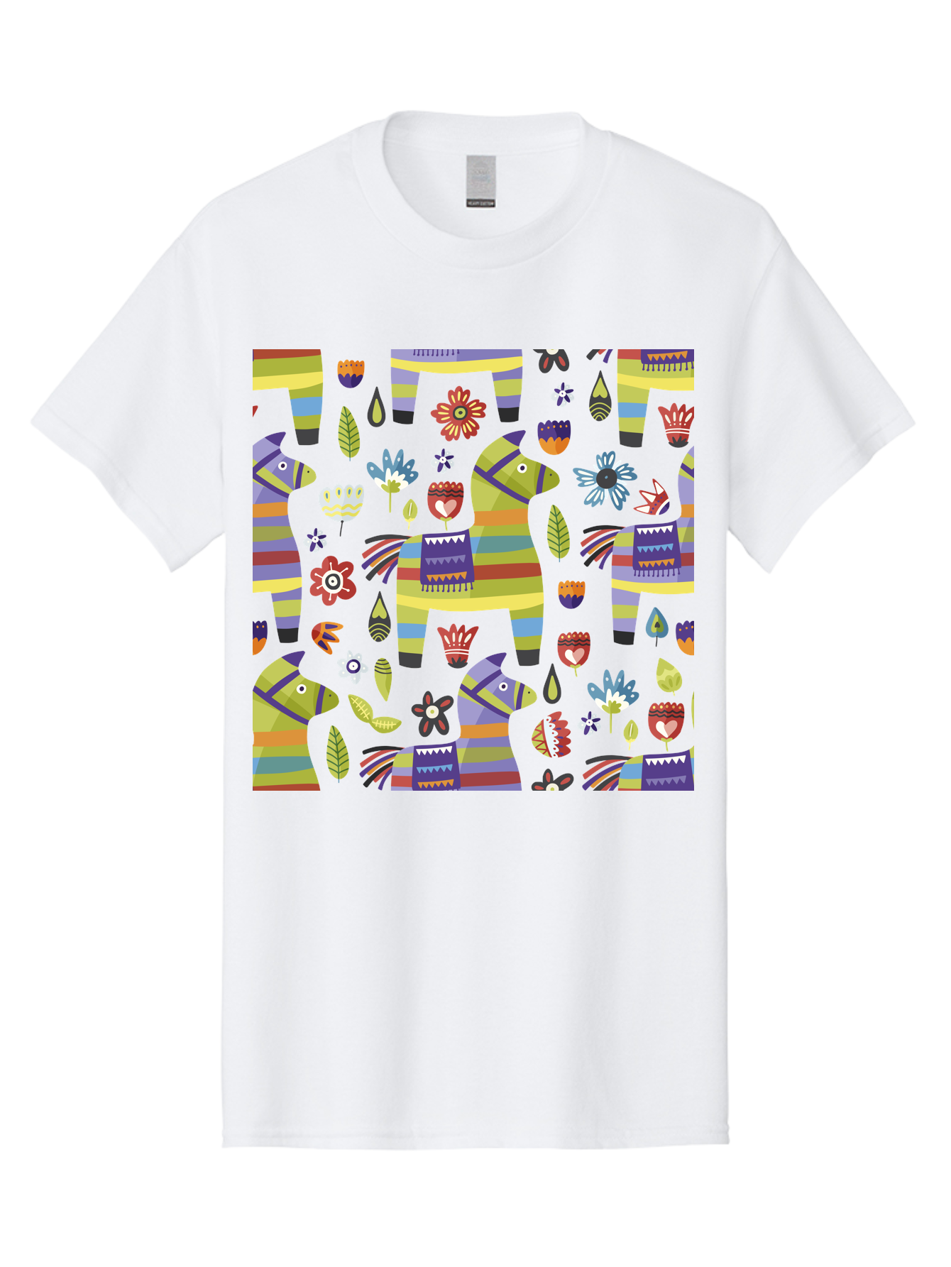 Colorful-Pattern Men'S Graphic Tee, 100% Cotton, Comfortable Casual Summer Wear, Machine Washable, Colorful Fish Pattern, Vibrant Flowers, Playful Design, Striped Elements, Whimsical Shapes, Abstract Art - Aaa241