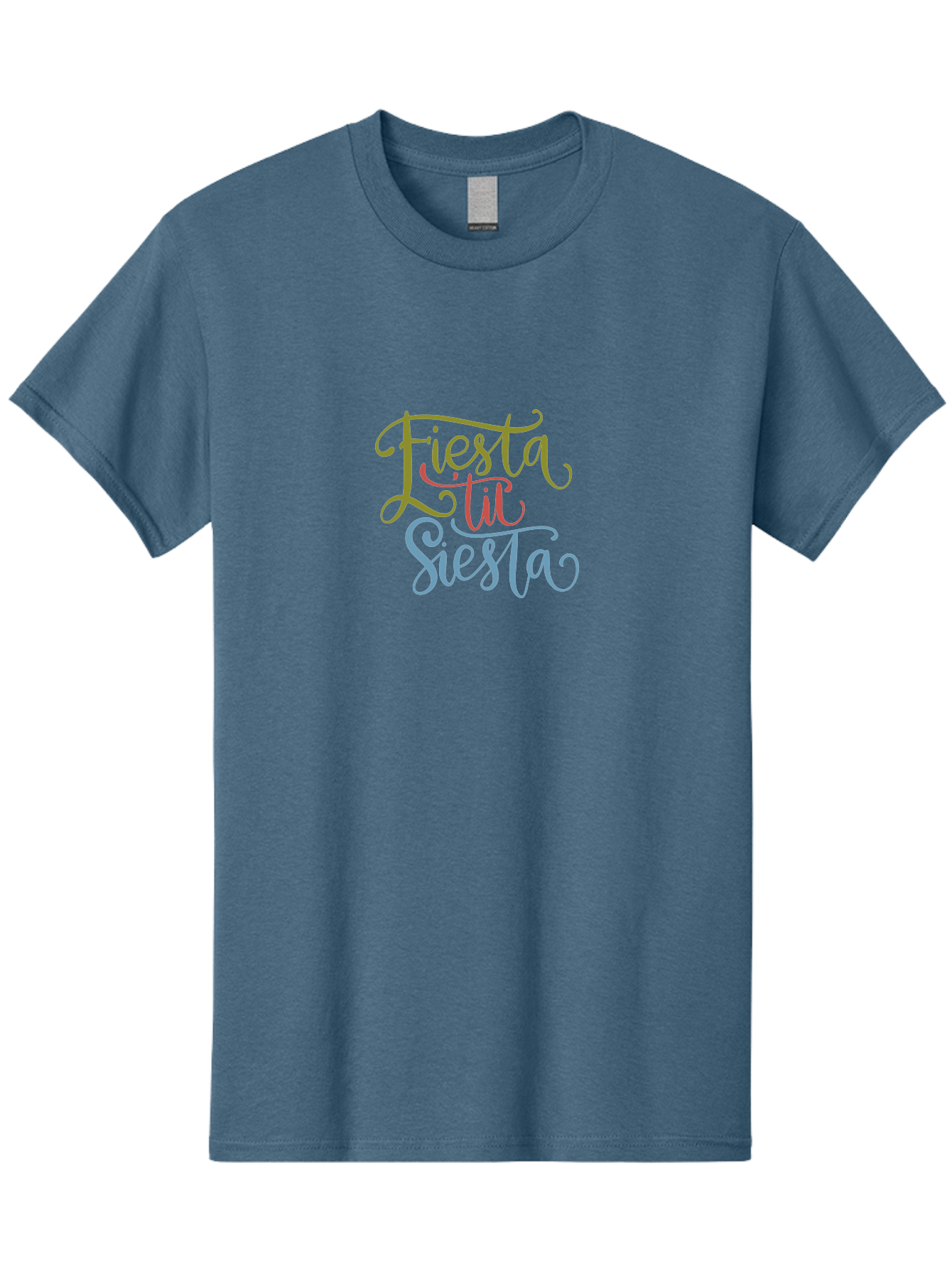 Fiesta-La-Siesta Men'S Graphic Tee, 100% Cotton, Comfortable Casual Summer Wear, Machine Washable, Festive Typography, Vibrant Colors, Party Vibes, Celebration, Colorful Gradient, Fiesta La Siesta, Elegant Design, Artistic Font, - Aaa245