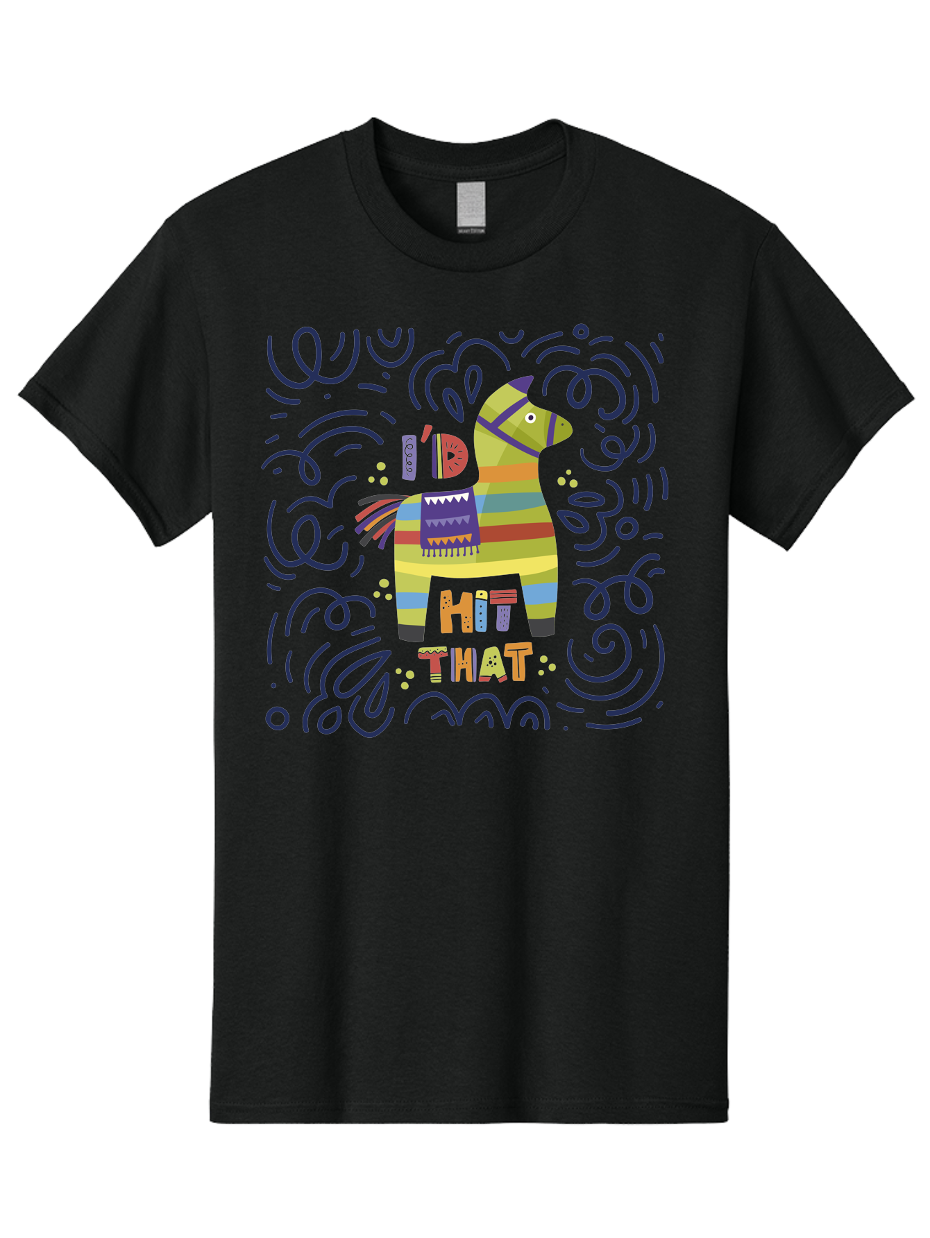Hit-That-Pinata Men'S Graphic Tee, 100% Cotton, Comfortable Casual Summer Wear, Machine Washable, Colorful Piñata, Party Decoration, Festive Atmosphere, Vibrant Colors, Playful Design, Fiesta Theme, Celebration, Fun, Lively - Aaa251