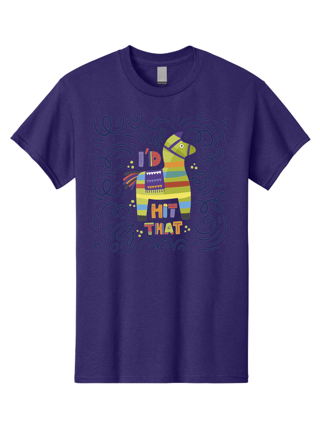 Hit-That-Pinata Men'S Graphic Tee, 100% Cotton, Comfortable Casual Summer Wear, Machine Washable, Colorful Piñata, Party Decoration, Festive Atmosphere, Vibrant Colors, Playful Design, Fiesta Theme, Celebration, Fun, Lively - Aaa251