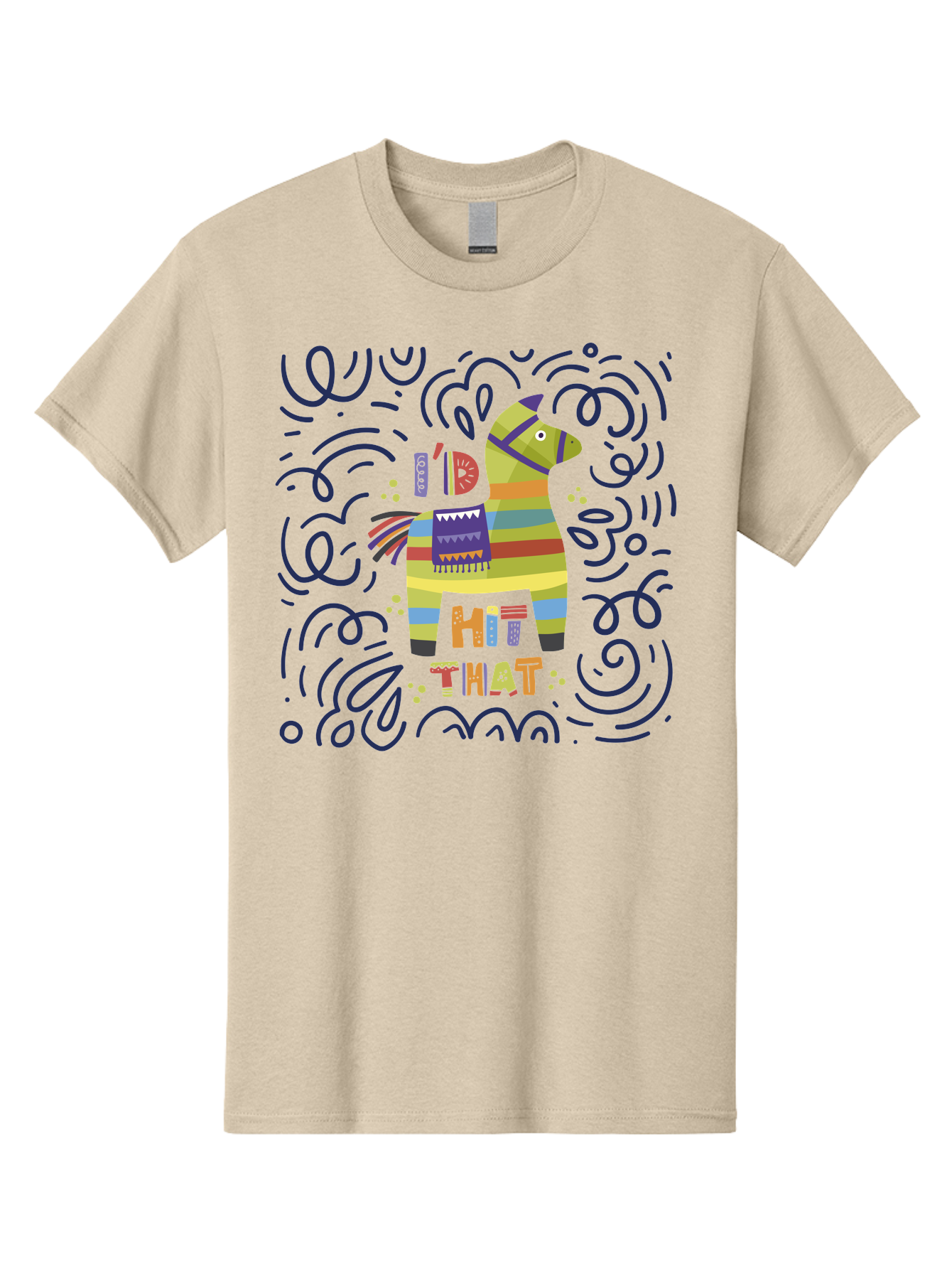 Hit-That-Pinata Men'S Graphic Tee, 100% Cotton, Comfortable Casual Summer Wear, Machine Washable, Colorful Piñata, Party Decoration, Festive Atmosphere, Vibrant Colors, Playful Design, Fiesta Theme, Celebration, Fun, Lively - Aaa251