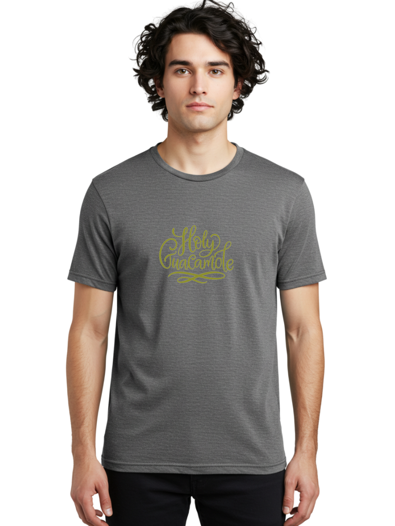 Holy-Guacamole-2 Men'S Graphic Tee, 100% Cotton, Comfortable Casual Summer Wear, Machine Washable, Holy Guacamole, Cursive Script, Decorative Text, Foodie Phrase, Culinary Quote, Trendy Typography, Mexican Cuisine, Dip Lover, Funny Phrase - Aaa253