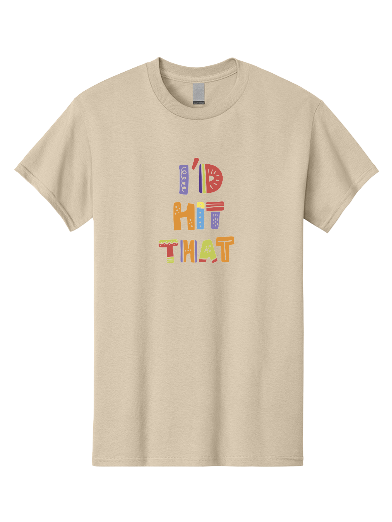 I-D-Hit-That Men'S Graphic Tee, 100% Cotton, Comfortable Casual Summer Wear, Machine Washable, Colorful Typography, Fun Phrases, Quirky Humor, Vibrant Colors, Eye-Catching Design, Playful Text, I'D Hit That - Aaa257