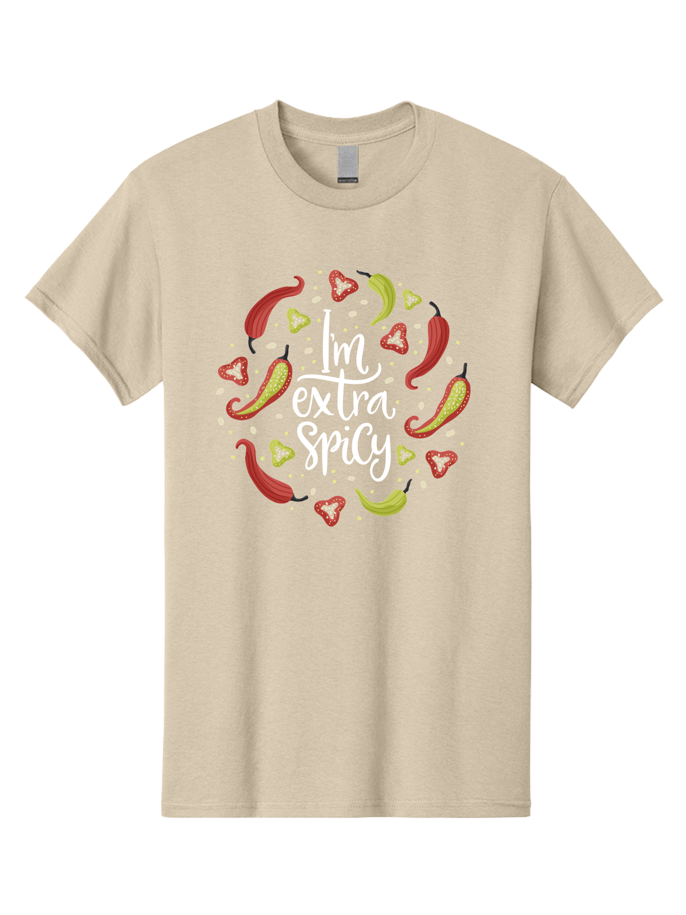 I-M-Extra-Spicy-1 Men'S Graphic Tee, 100% Cotton, Comfortable Casual Summer Wear, Machine Washable, Spicy Food, Hot Peppers, Chili Peppers, Strawberries, Flavorful Cuisine, Bold Flavors, Spicy Personality, Fun Design - Aaa258