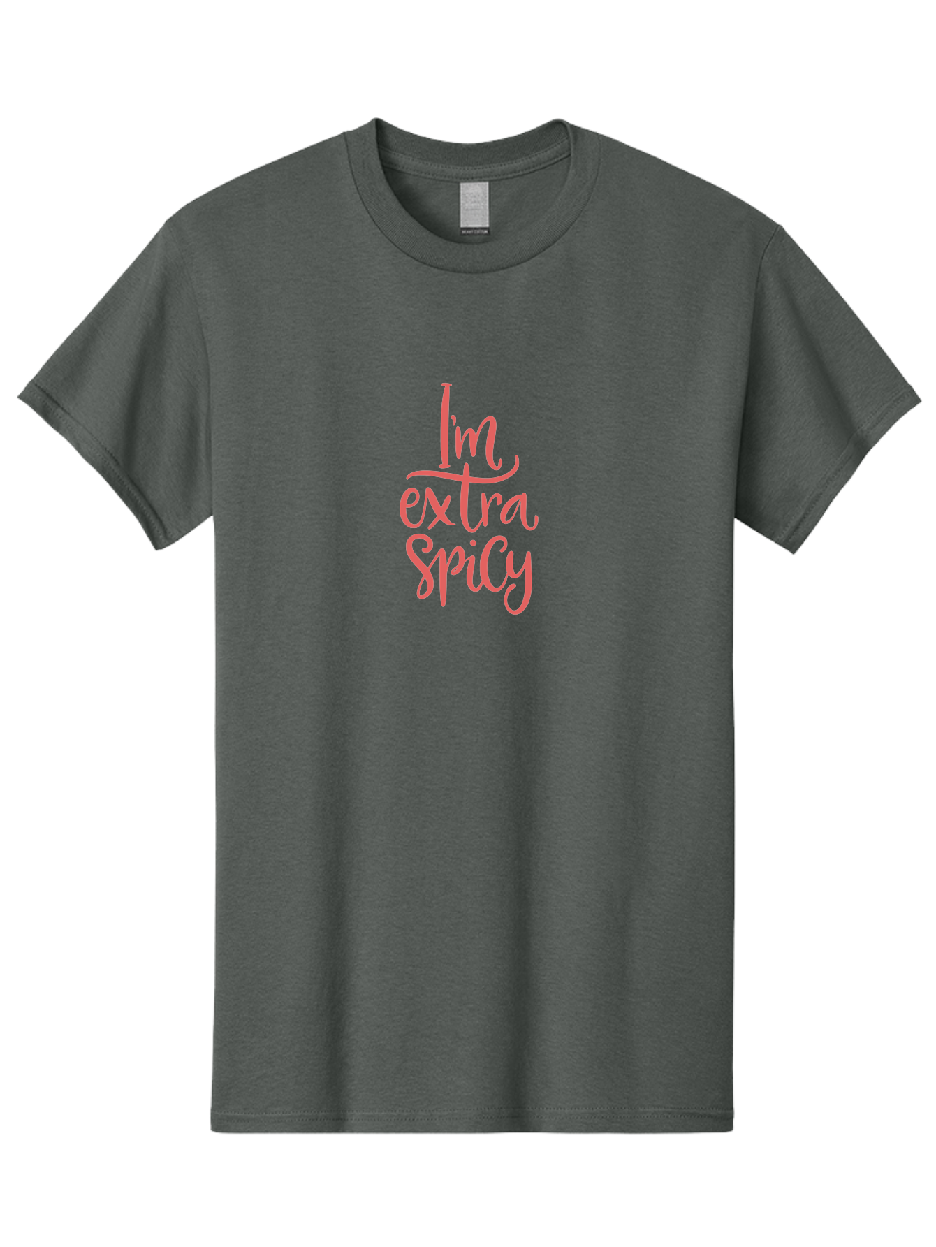 I-M-Extra-Spicy-2 Men'S Graphic Tee, 100% Cotton, Comfortable Casual Summer Wear, Machine Washable, Fun Phrase, Quirky Quote, Pink Text, Funny Saying, Sassy Statement, Bold Typography, Motivational Phrase, Attitude Adjustment - Aaa259