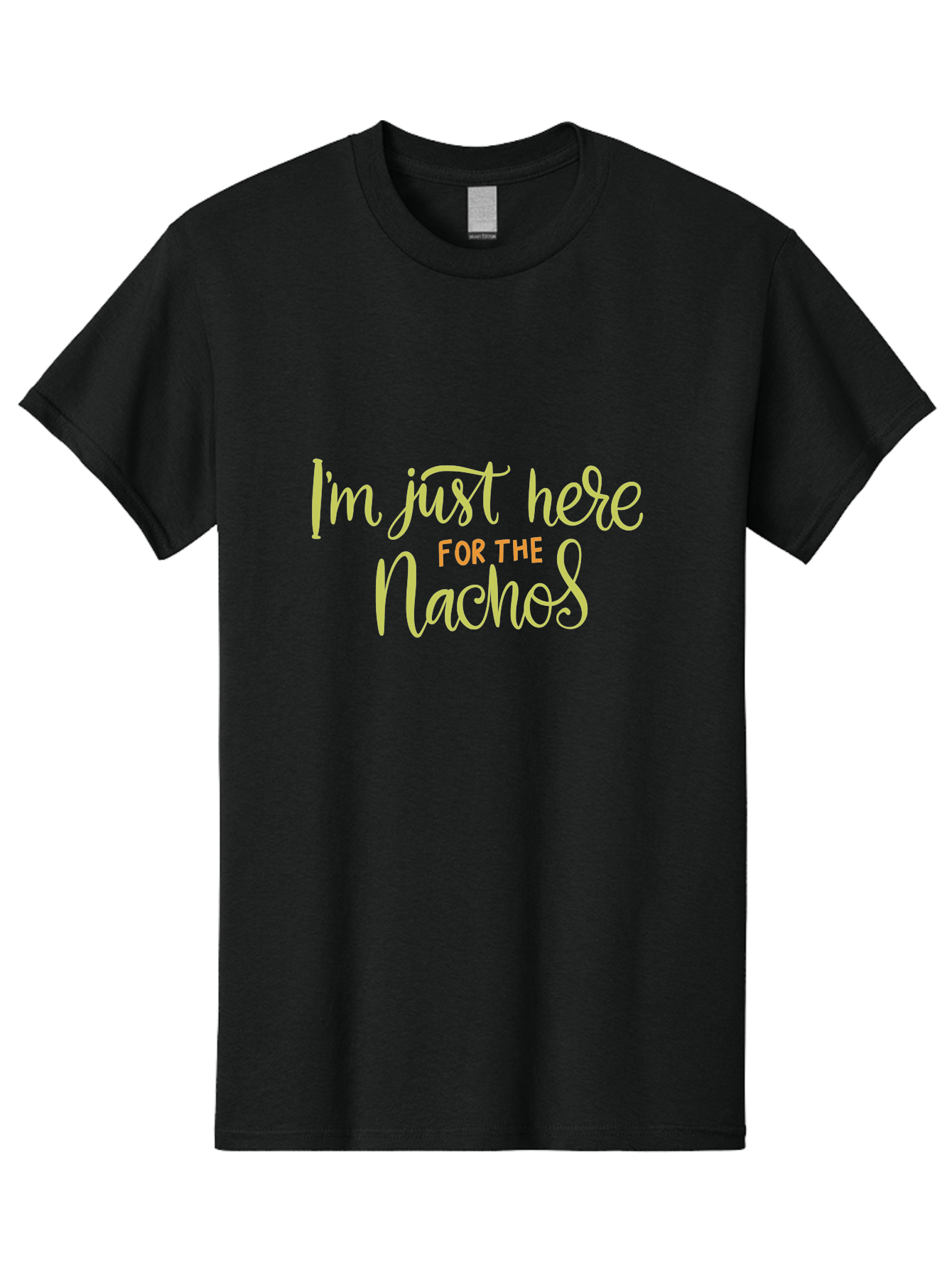 I-M-Just-Here-For-The-Nachos-2 Men'S Graphic Tee, 100% Cotton, Comfortable Casual Summer Wear, Machine Washable, Nachos, Funny Quote, Humorous Phrase, Foodie Humor, Comedic Saying, Cheesy Nachos, Snack Lovers, Amusing Text, Playful Phrase, - Aaa263
