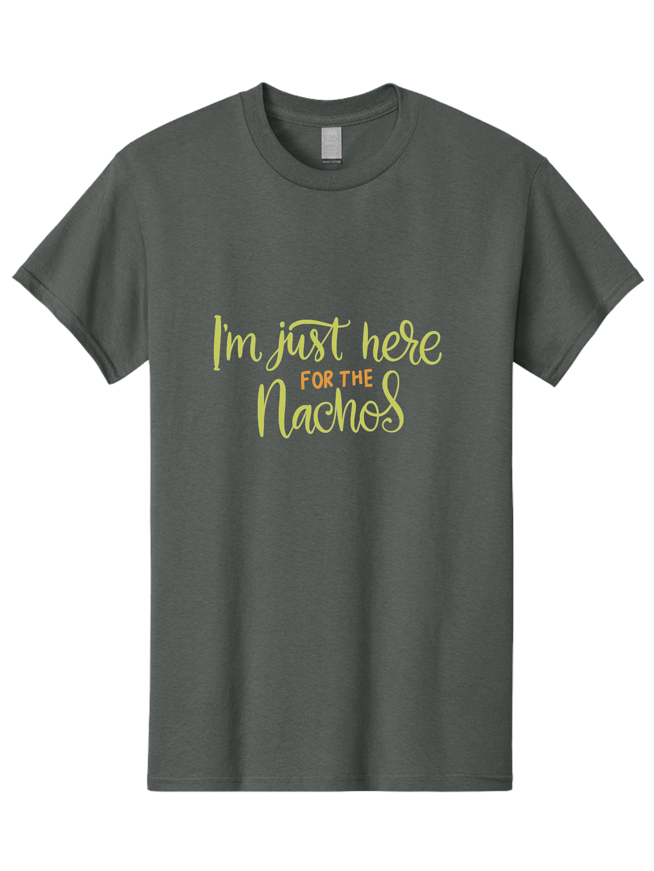 I-M-Just-Here-For-The-Nachos-2 Men'S Graphic Tee, 100% Cotton, Comfortable Casual Summer Wear, Machine Washable, Nachos, Funny Quote, Humorous Phrase, Foodie Humor, Comedic Saying, Cheesy Nachos, Snack Lovers, Amusing Text, Playful Phrase, - Aaa263
