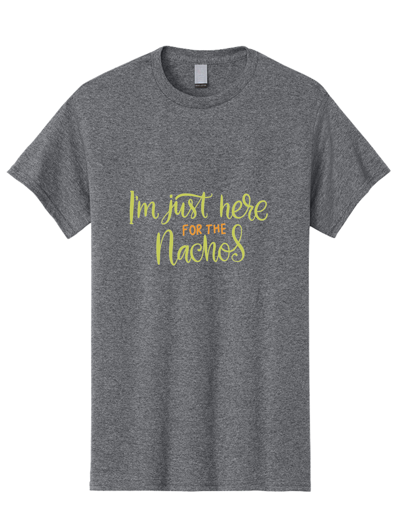 I-M-Just-Here-For-The-Nachos-2 Men'S Graphic Tee, 100% Cotton, Comfortable Casual Summer Wear, Machine Washable, Nachos, Funny Quote, Humorous Phrase, Foodie Humor, Comedic Saying, Cheesy Nachos, Snack Lovers, Amusing Text, Playful Phrase, - Aaa263