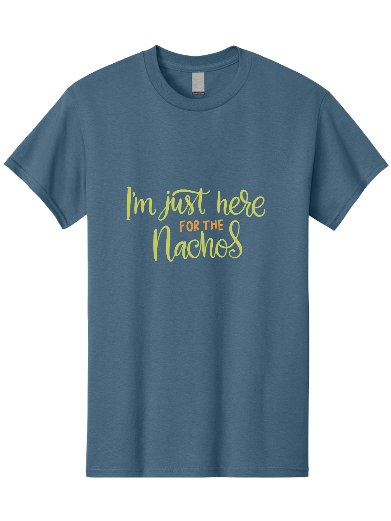 I-M-Just-Here-For-The-Nachos-2 Men'S Graphic Tee, 100% Cotton, Comfortable Casual Summer Wear, Machine Washable, Nachos, Funny Quote, Humorous Phrase, Foodie Humor, Comedic Saying, Cheesy Nachos, Snack Lovers, Amusing Text, Playful Phrase, - Aaa263