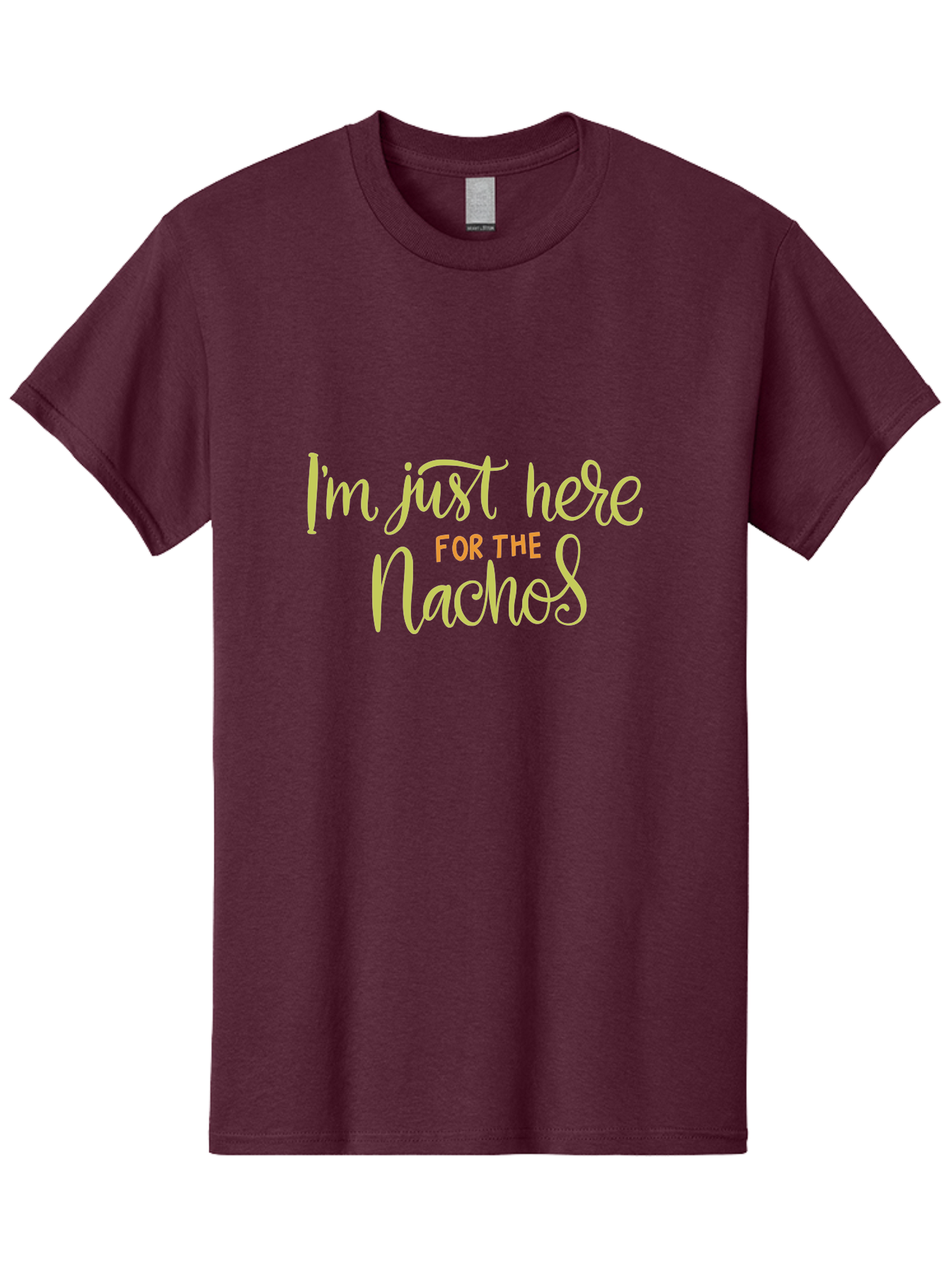 I-M-Just-Here-For-The-Nachos-2 Men'S Graphic Tee, 100% Cotton, Comfortable Casual Summer Wear, Machine Washable, Nachos, Funny Quote, Humorous Phrase, Foodie Humor, Comedic Saying, Cheesy Nachos, Snack Lovers, Amusing Text, Playful Phrase, - Aaa263
