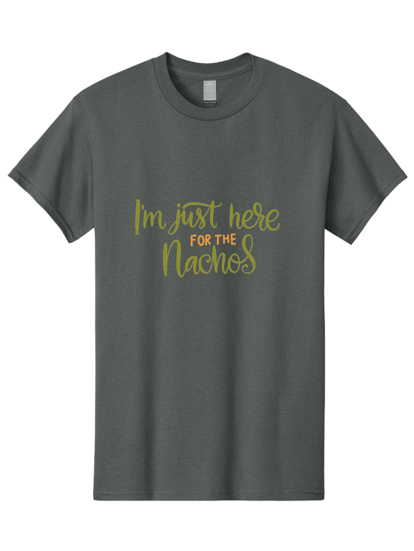 I-M-Just-Here-For-The-Nachos-3 Men'S Graphic Tee, 100% Cotton, Comfortable Casual Summer Wear, Machine Washable, Funny Quote, Humorous Saying, Nachos Love, Foodie Humor, Casual Phrase, Playful Text, Snack Time - Aaa264