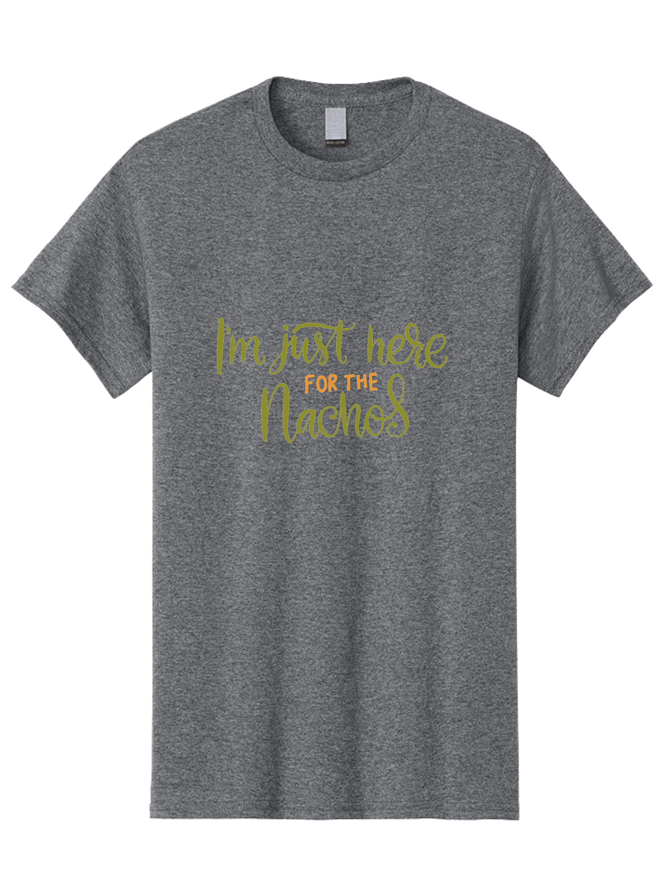 I-M-Just-Here-For-The-Nachos-3 Men'S Graphic Tee, 100% Cotton, Comfortable Casual Summer Wear, Machine Washable, Funny Quote, Humorous Saying, Nachos Love, Foodie Humor, Casual Phrase, Playful Text, Snack Time - Aaa264