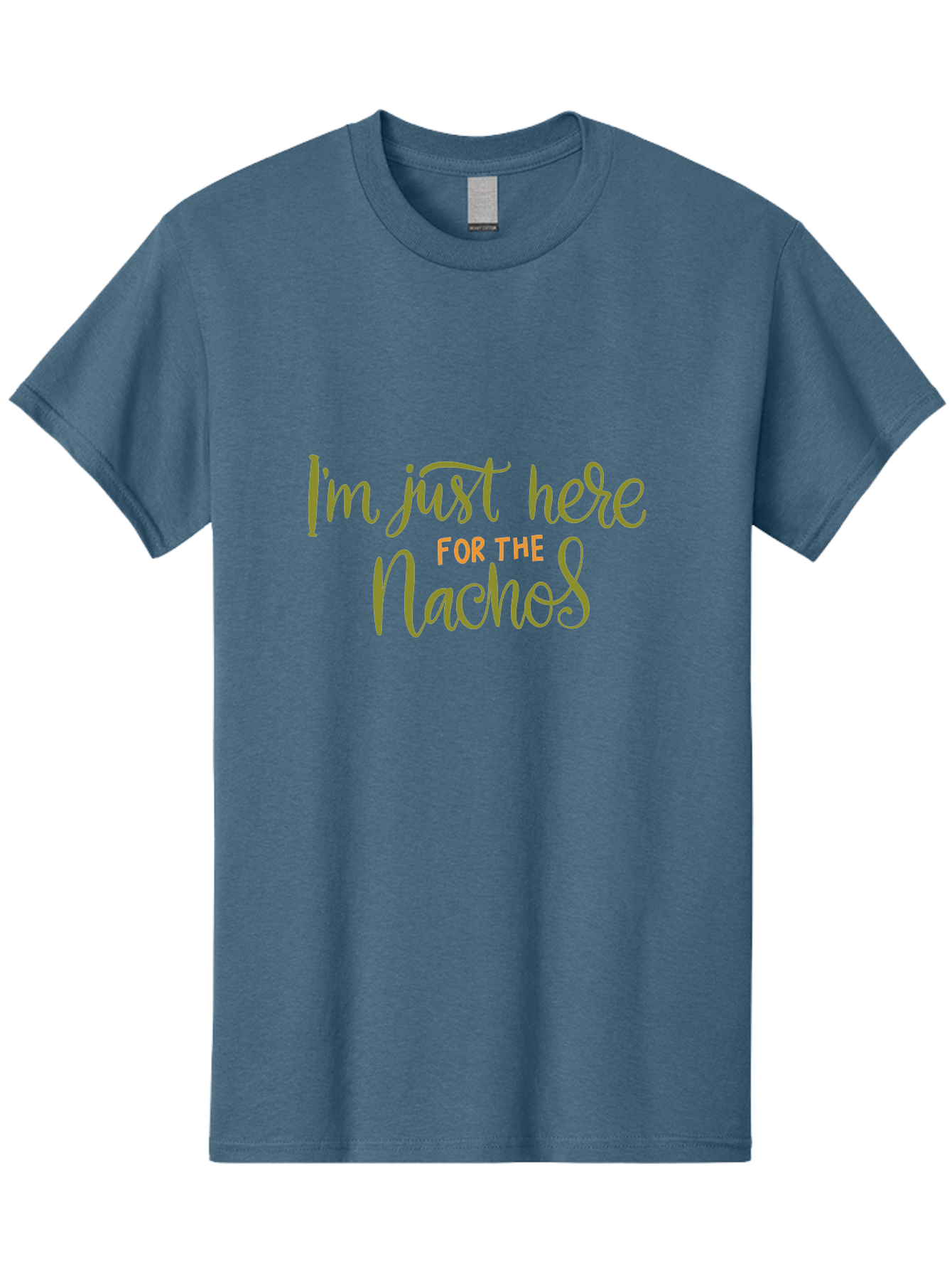 I-M-Just-Here-For-The-Nachos-3 Men'S Graphic Tee, 100% Cotton, Comfortable Casual Summer Wear, Machine Washable, Funny Quote, Humorous Saying, Nachos Love, Foodie Humor, Casual Phrase, Playful Text, Snack Time - Aaa264