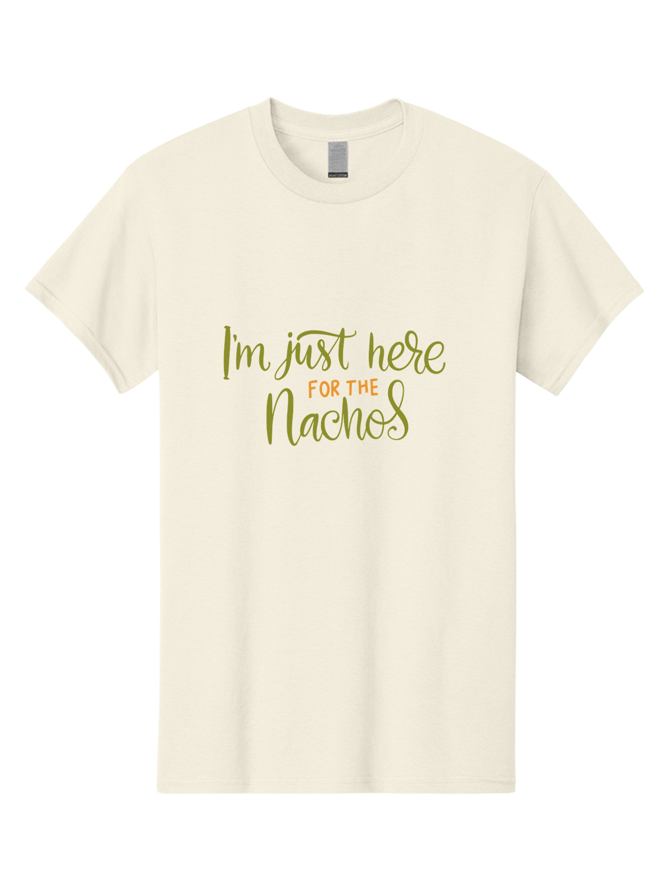 I-M-Just-Here-For-The-Nachos-3 Men'S Graphic Tee, 100% Cotton, Comfortable Casual Summer Wear, Machine Washable, Funny Quote, Humorous Saying, Nachos Love, Foodie Humor, Casual Phrase, Playful Text, Snack Time - Aaa264