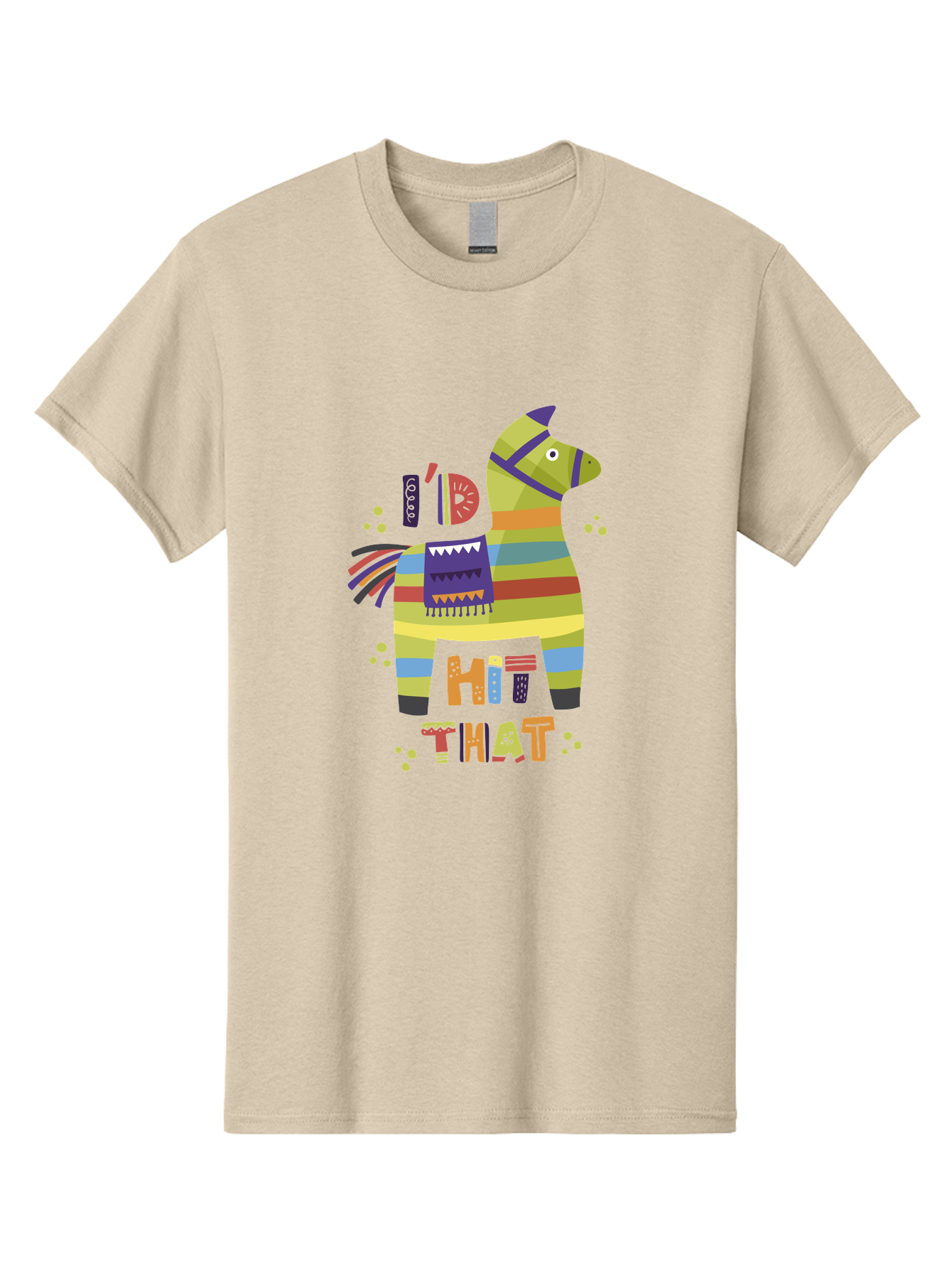 Kick-It Men'S Graphic Tee, 100% Cotton, Comfortable Casual Summer Wear, Machine Washable, Colorful Pinata, Festive Decorations, Party Theme, Vibrant Colors, Celebratory Atmosphere, Fun, Playful, Kick That Pinata - Aaa268